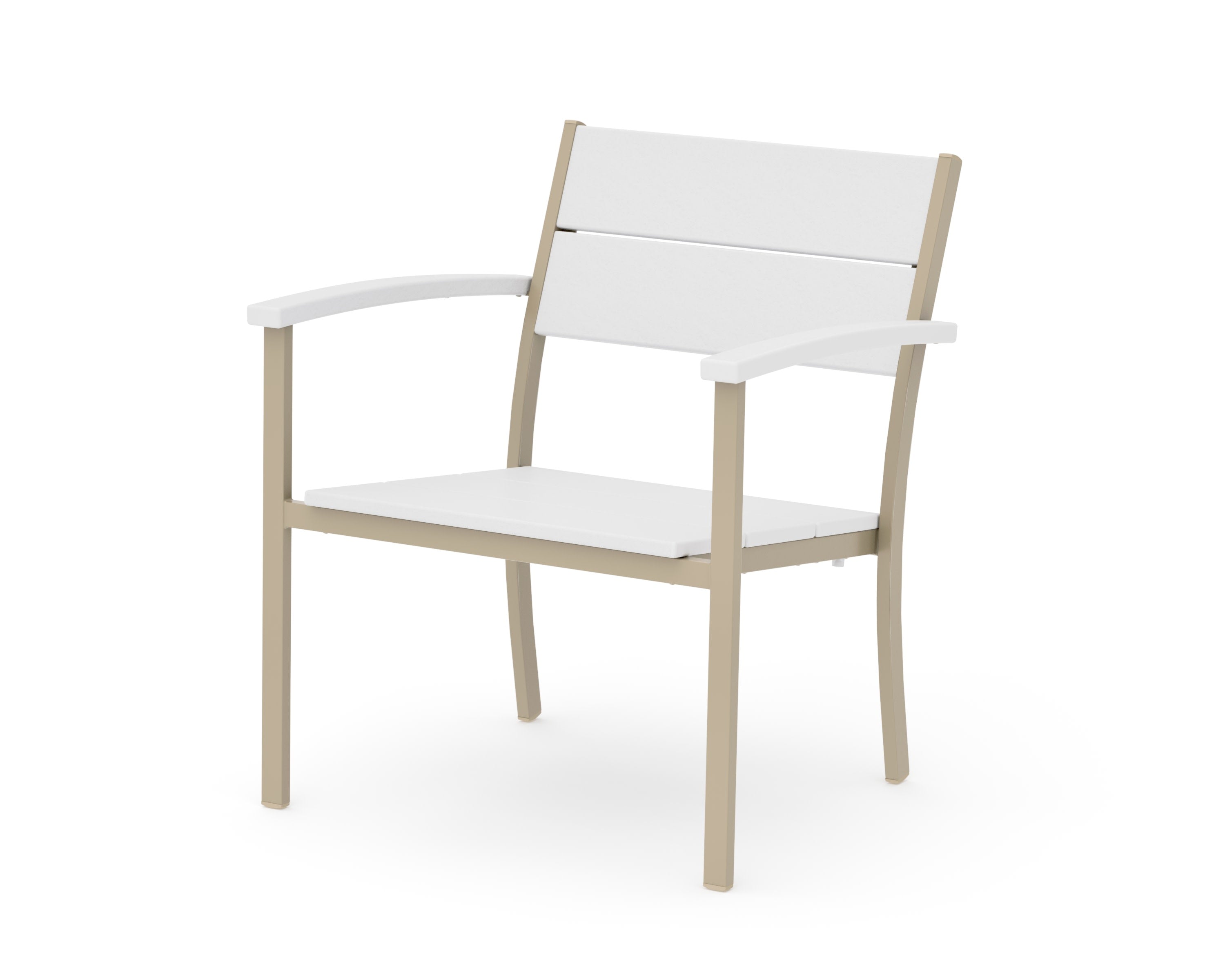 Main Street Stacking Lounge Arm Chair in Sand / White