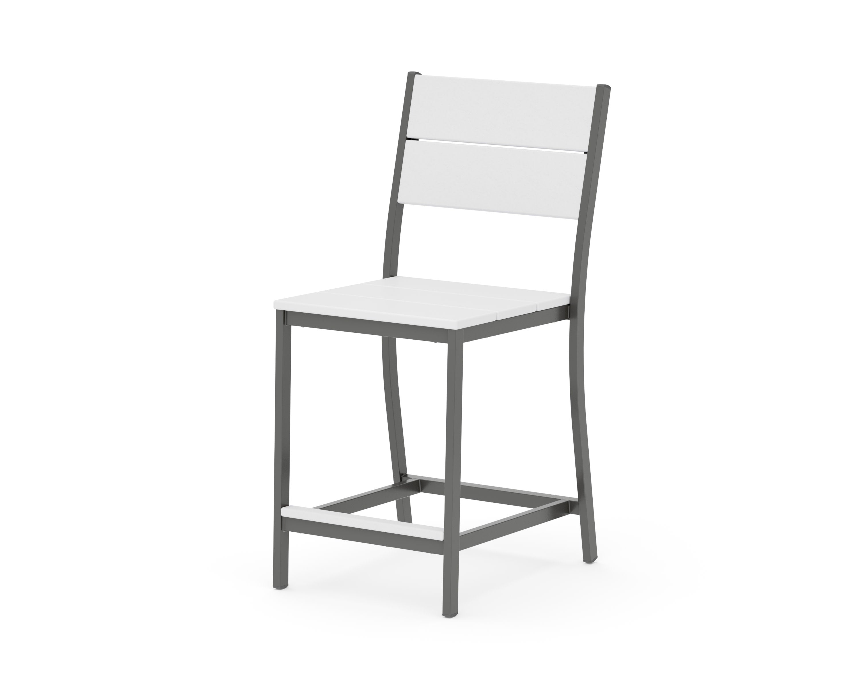 Main Street Counter Side Chair in Charcoal / White