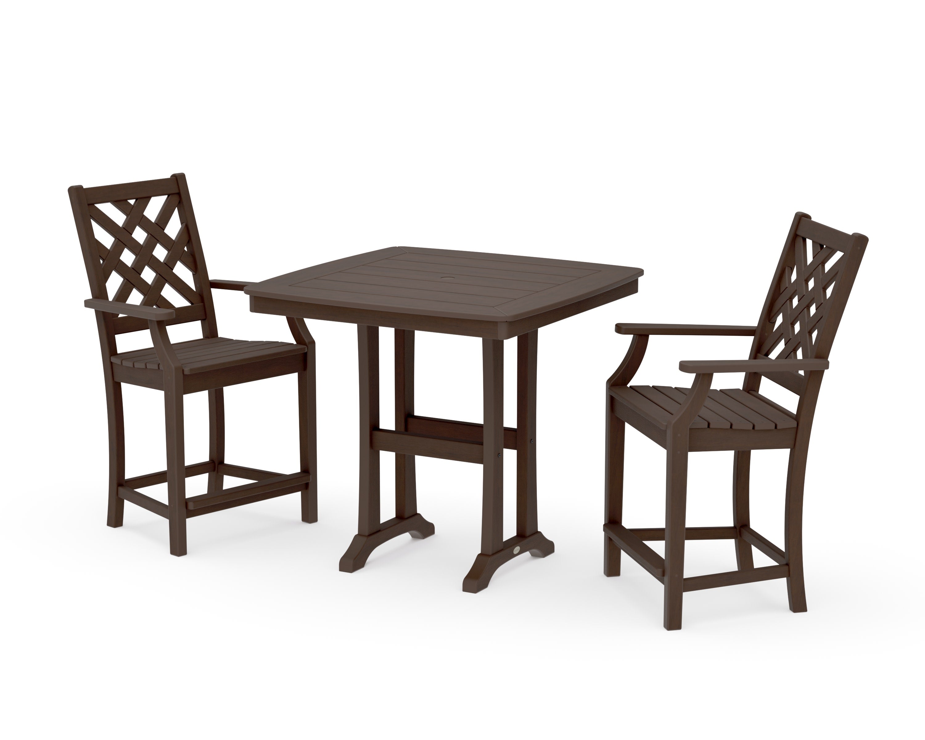 Wovendale 3-Piece Counter Set with Trestle Legs in Kona