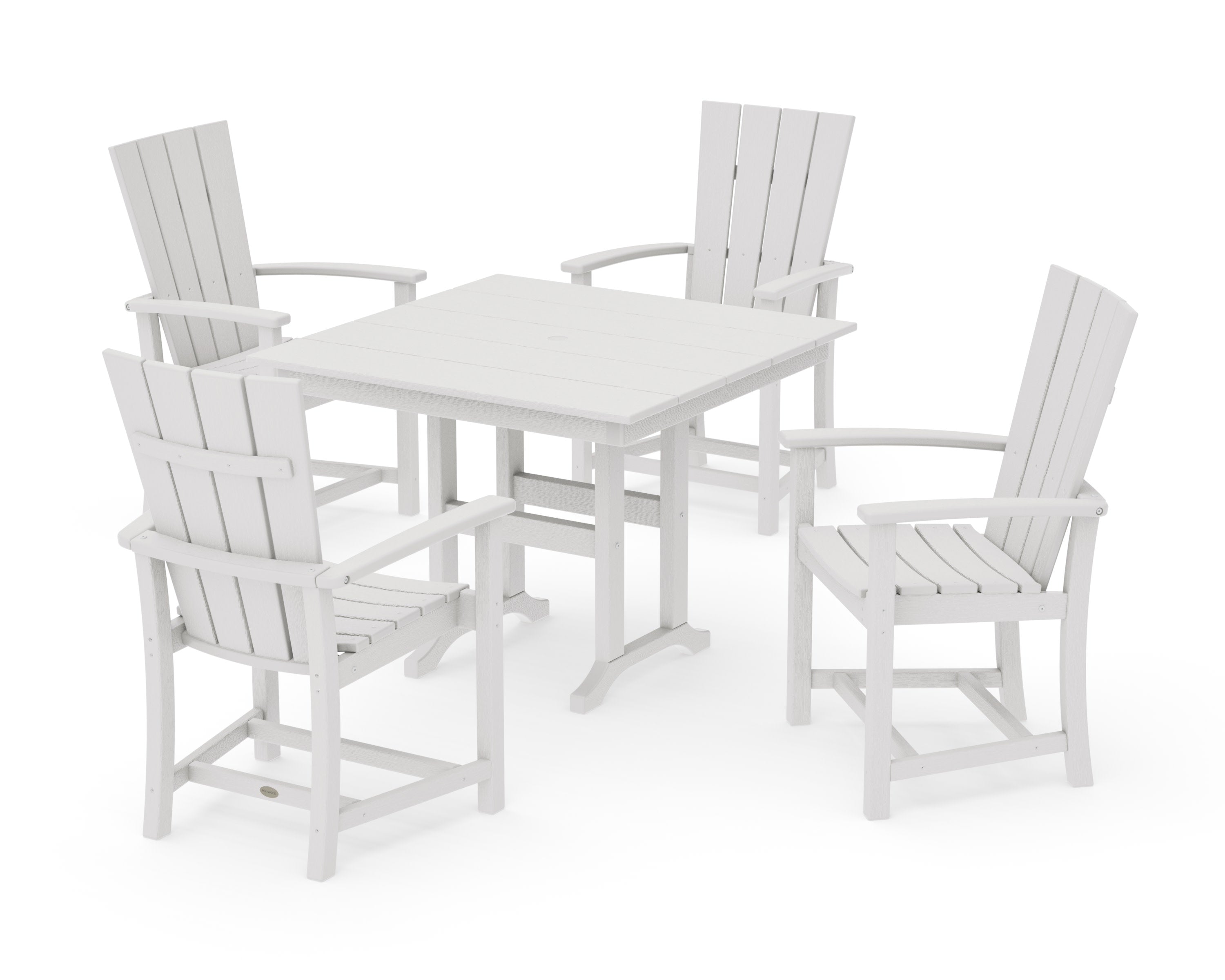 Quattro 5-Piece Farmhouse Dining Set in Vintage White