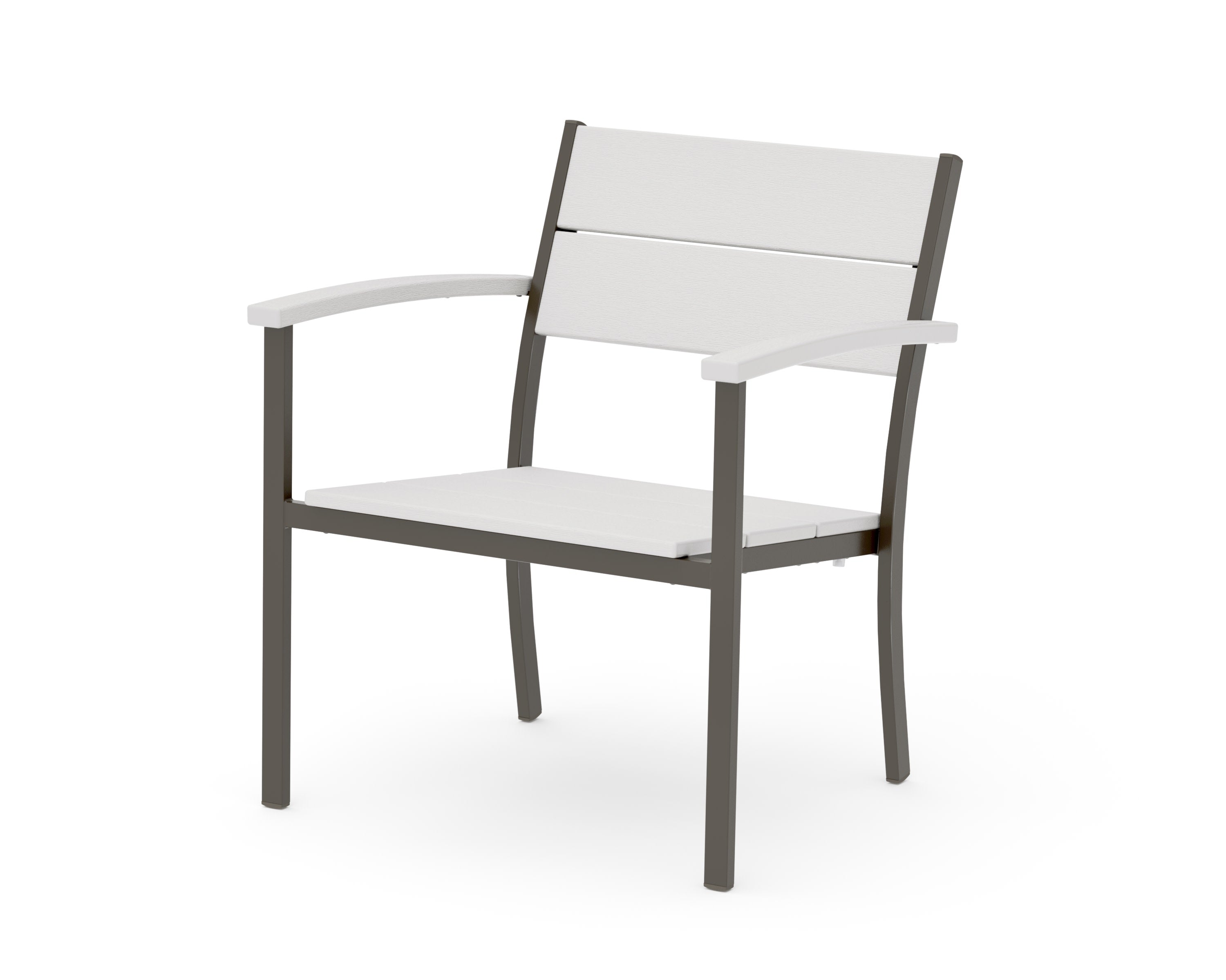 Main Street Stacking Lounge Arm Chair in Bronze / Vintage White