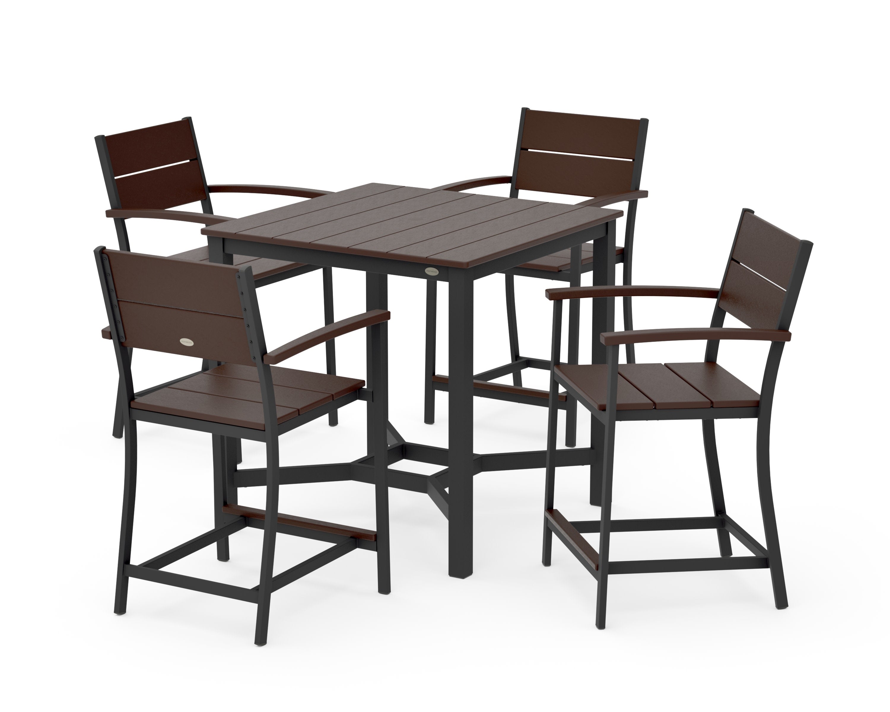 Main Street 5-Piece Counter Set in Black / Mahogany