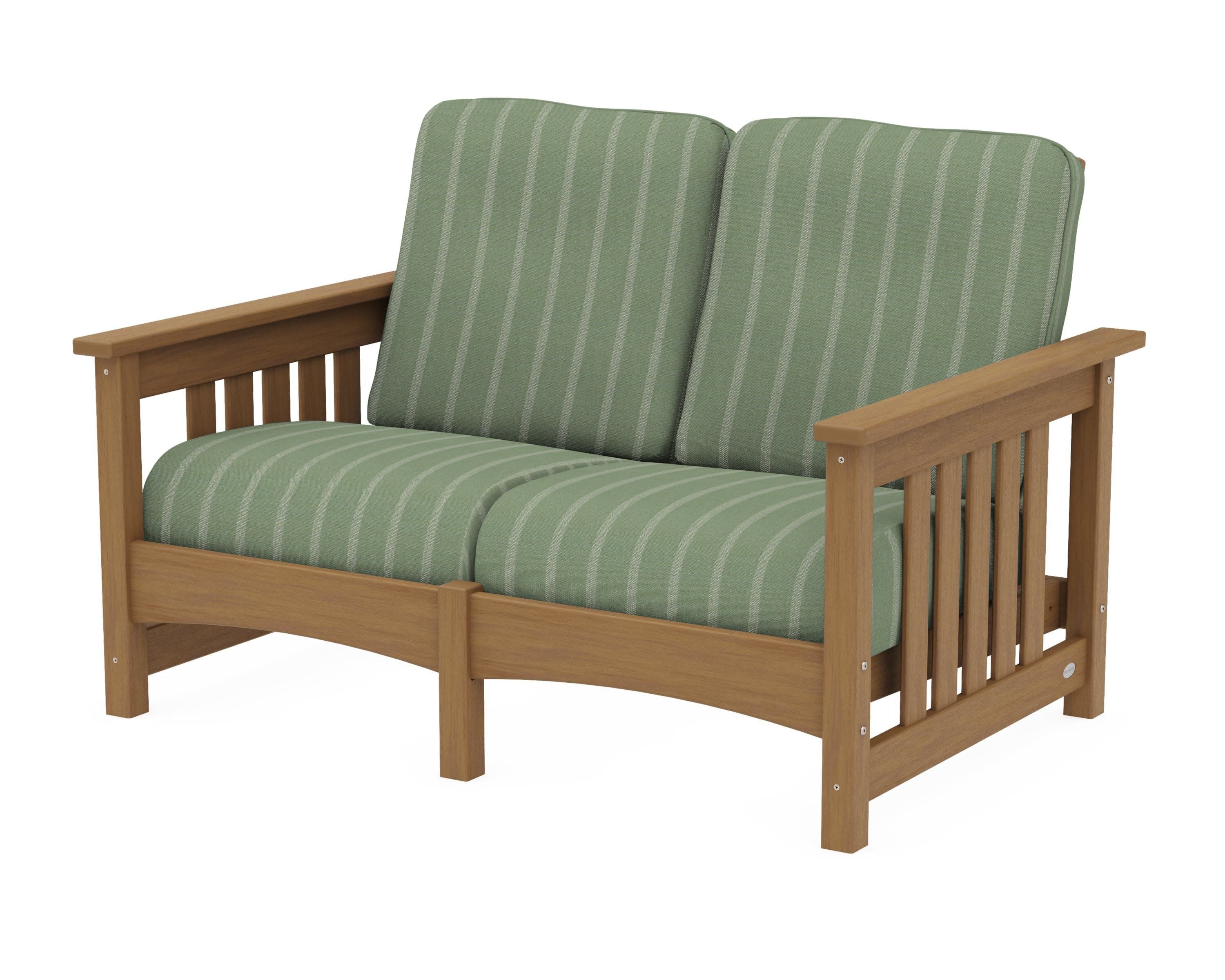 Club Mission Loveseat in Natural / Unwind Rainwashed