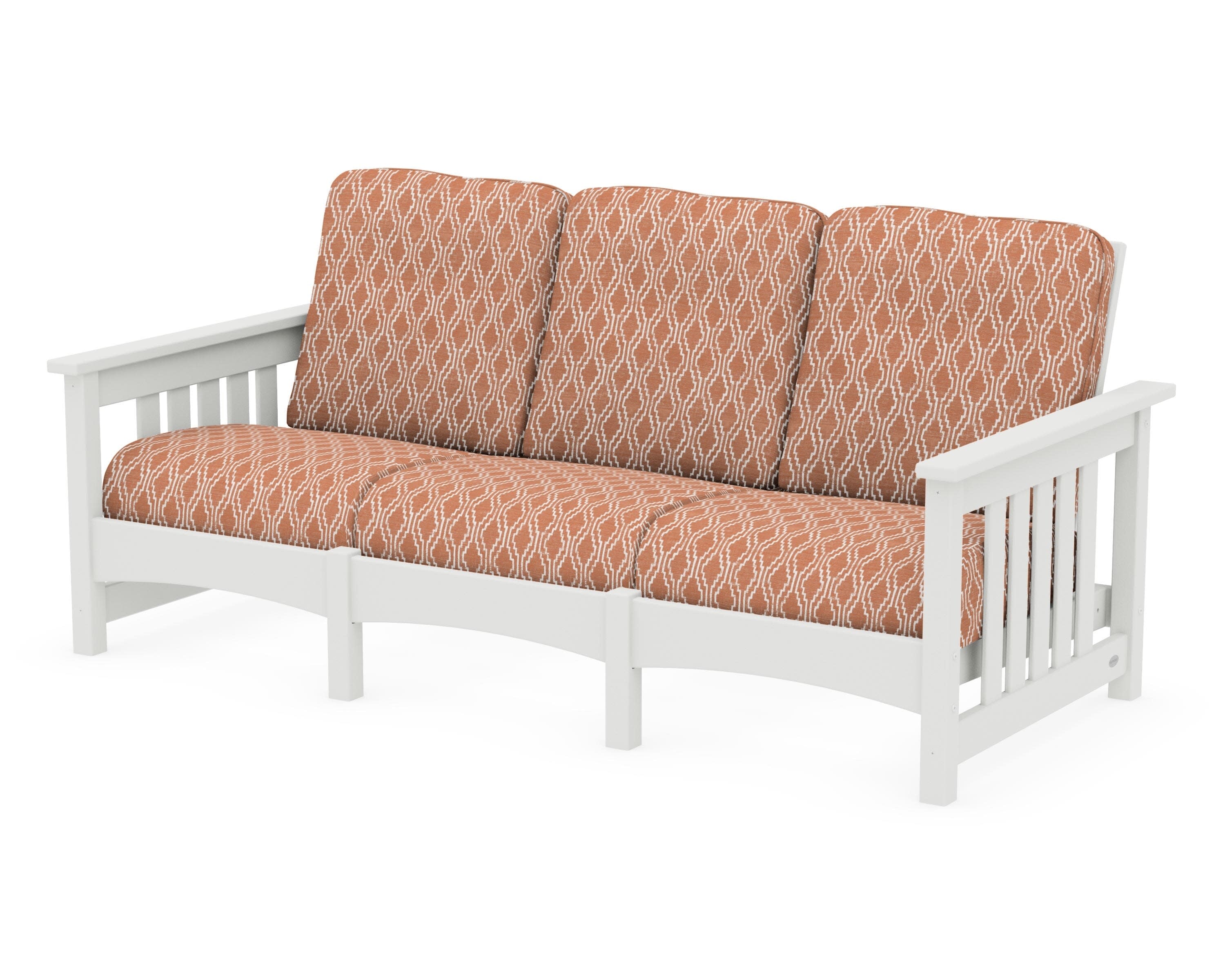 Club Mission Sofa in Vintage White / Solve Clay