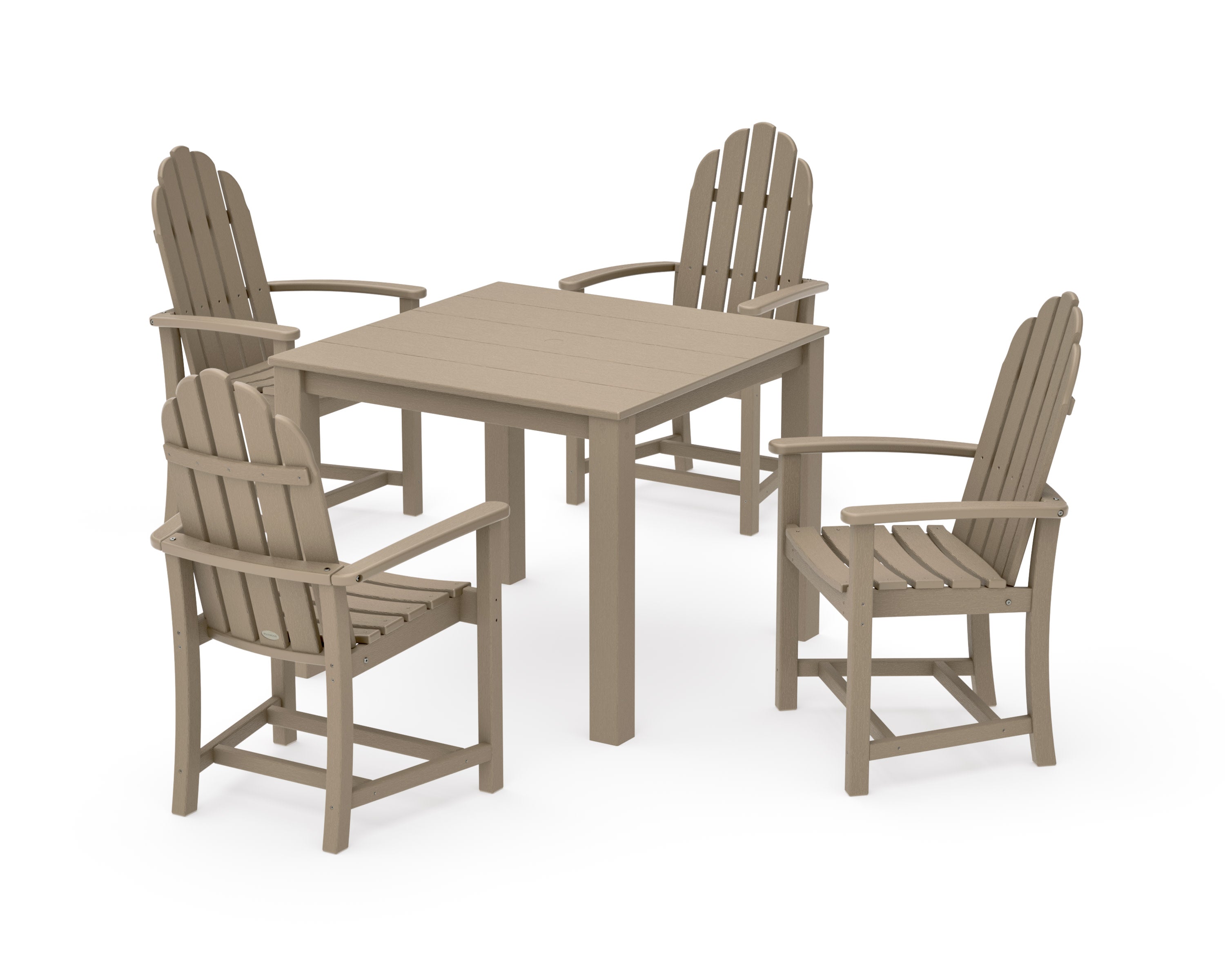 Classic Adirondack 5-Piece Parsons Dining Set in Vintage Sahara
