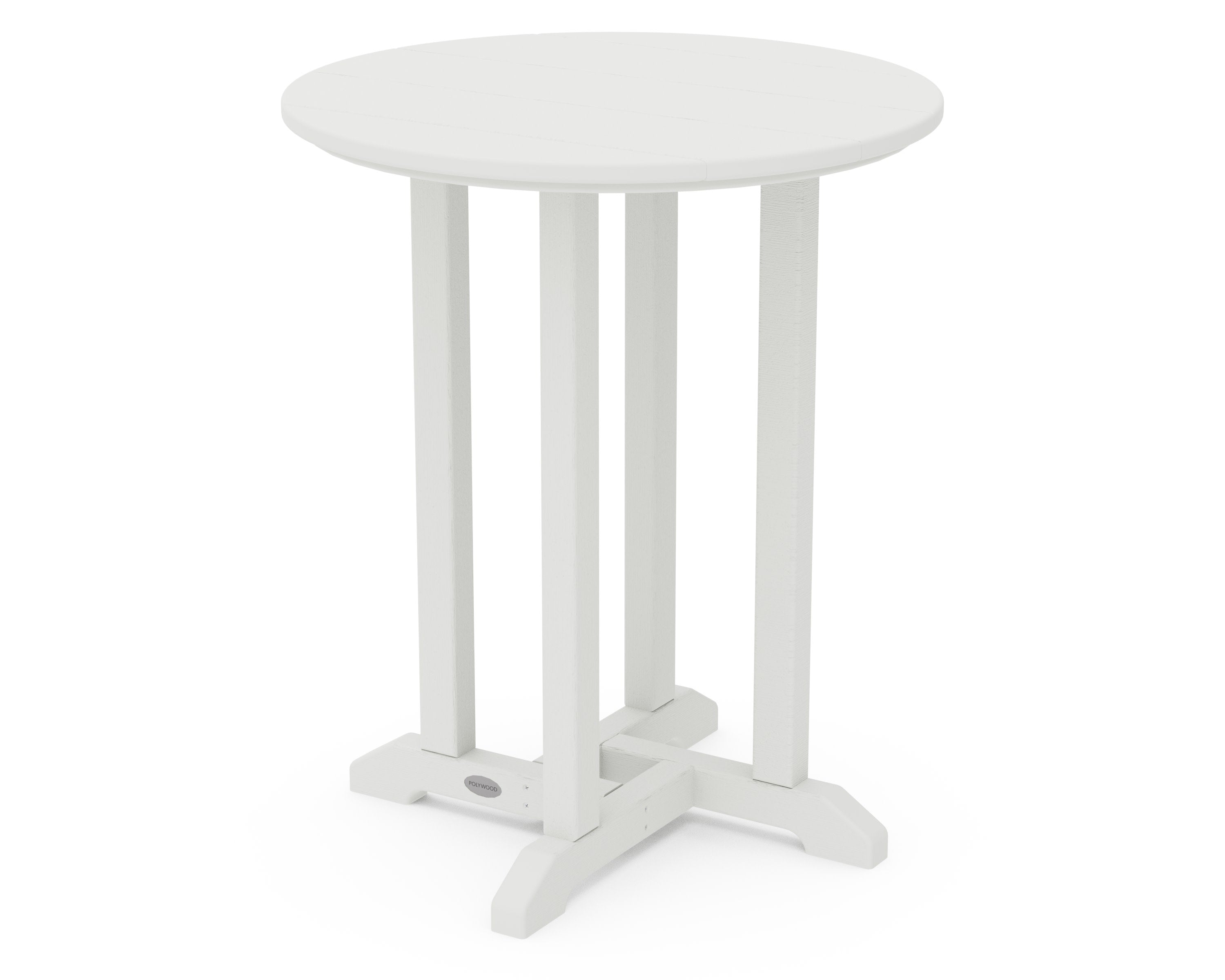 24" Round Farmhouse Bistro Table in Vintage White