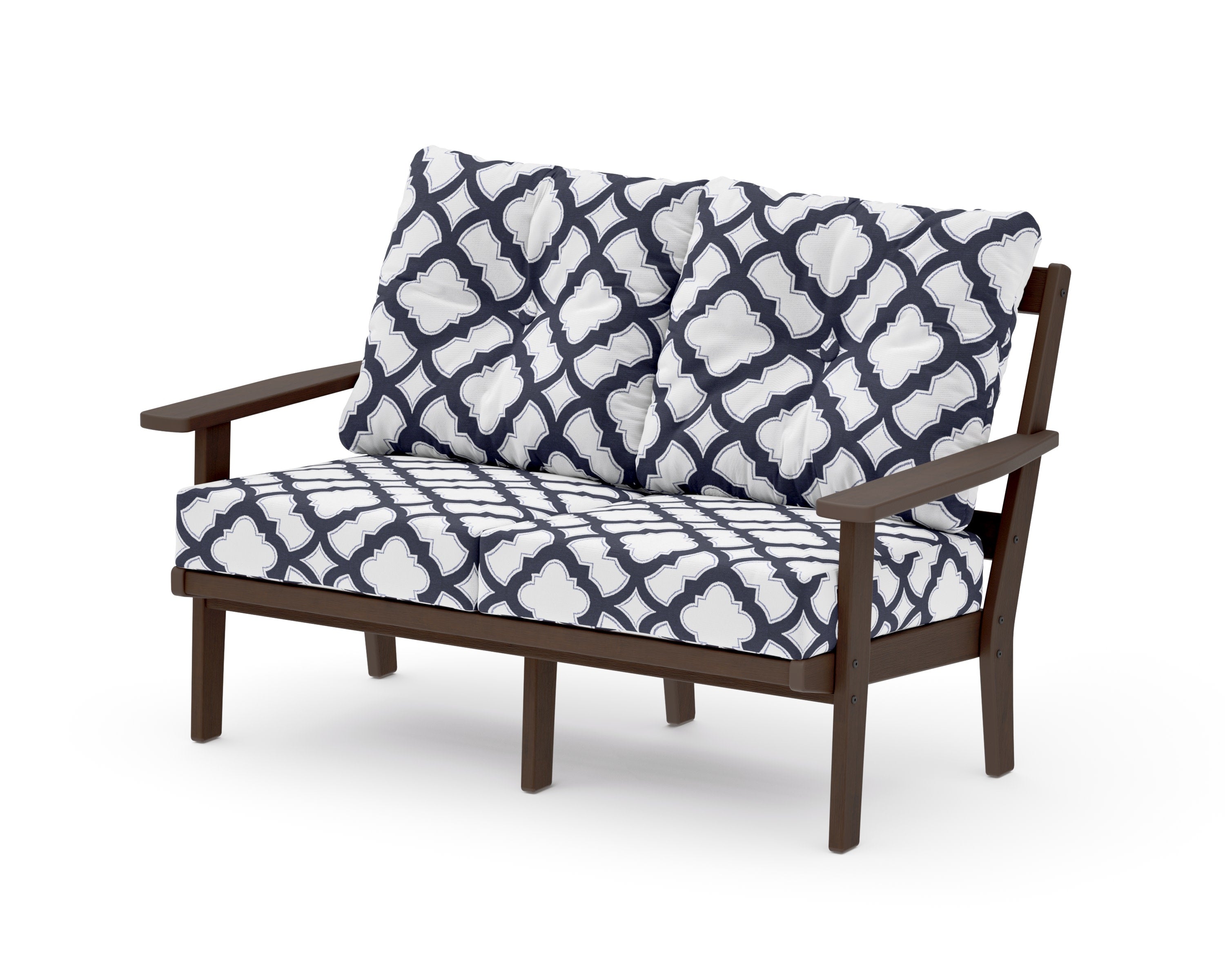 Prairie Deep SeatingLoveseat in Kona / Trellis Navy
