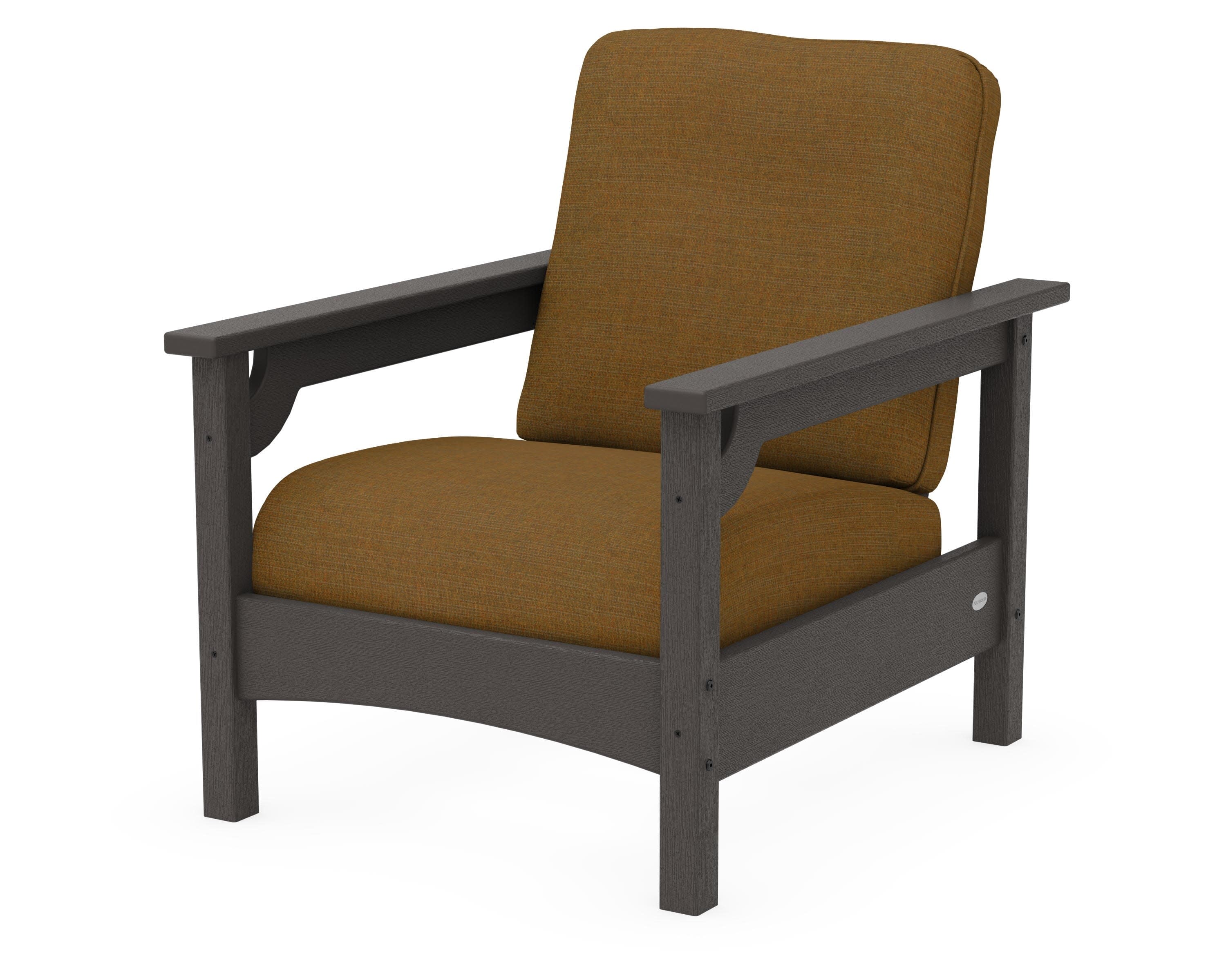 Club Chair in Vintage Coffee / Exhale Teak