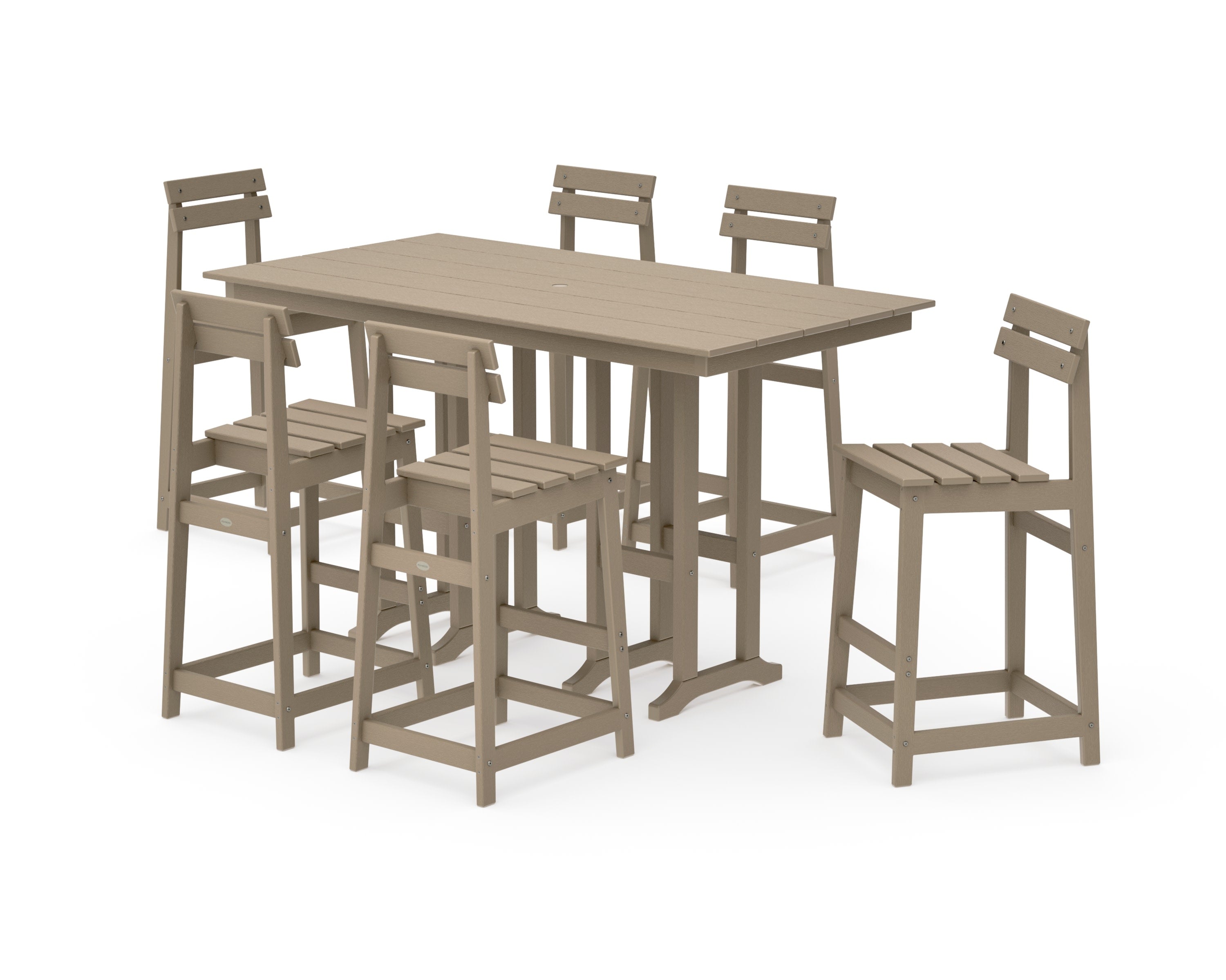Modern Studio Plaza Bar Chair 7-Piece Set in Vintage Sahara