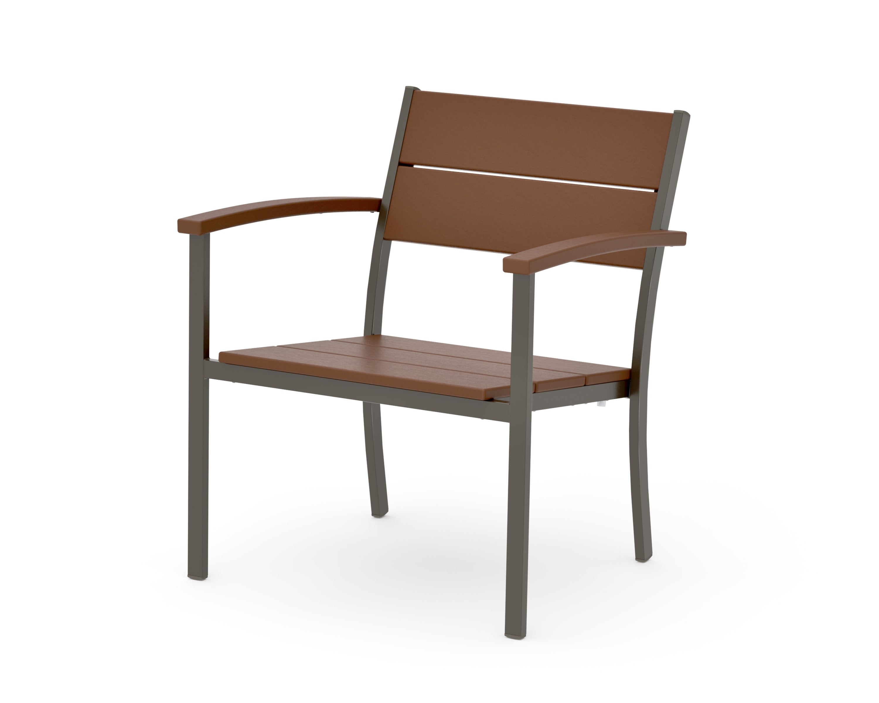Main Street Stacking Lounge Arm Chair in Bronze / Teak