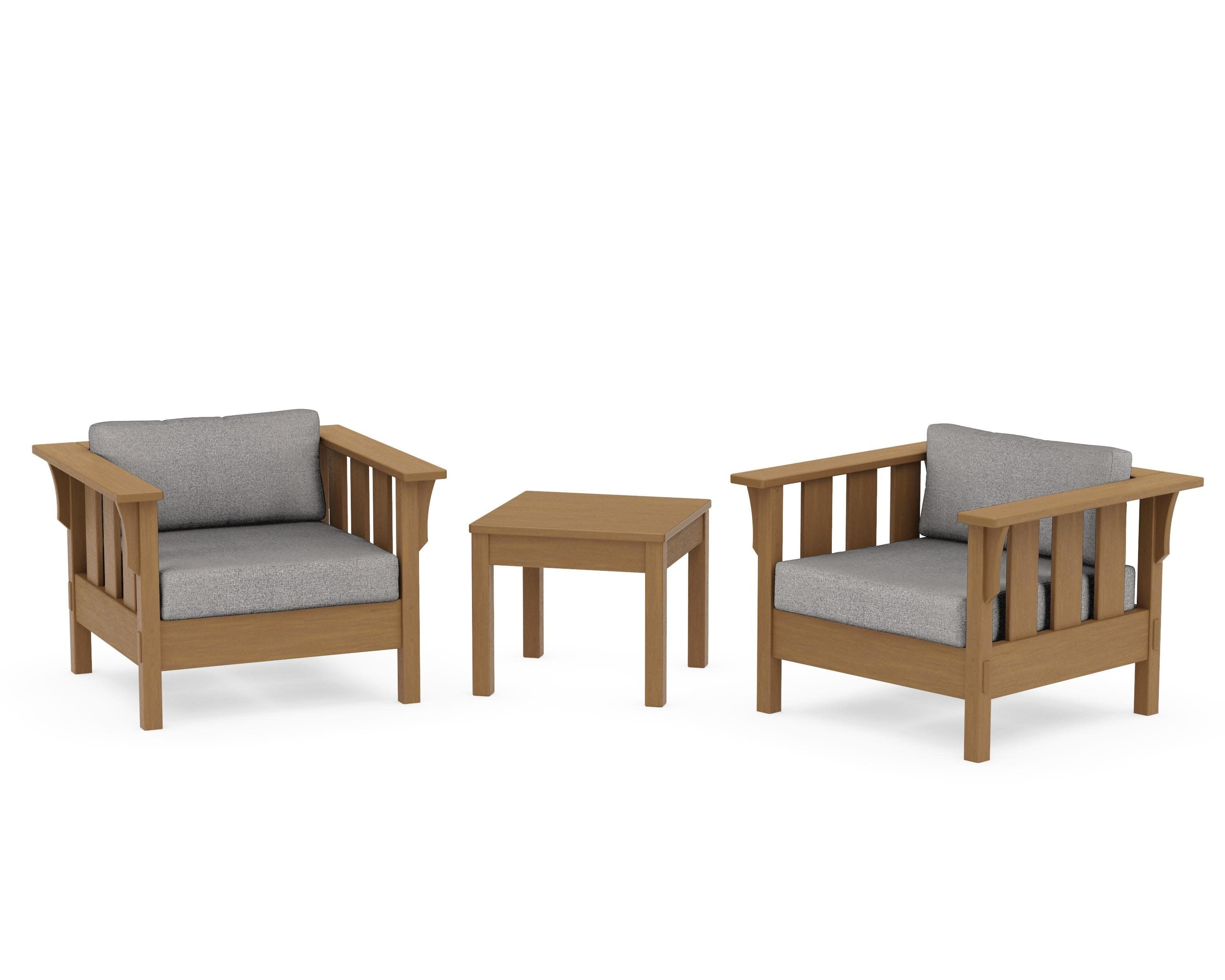 Acadia 3-Piece Deep Seating Set in Natural / Grey Mist
