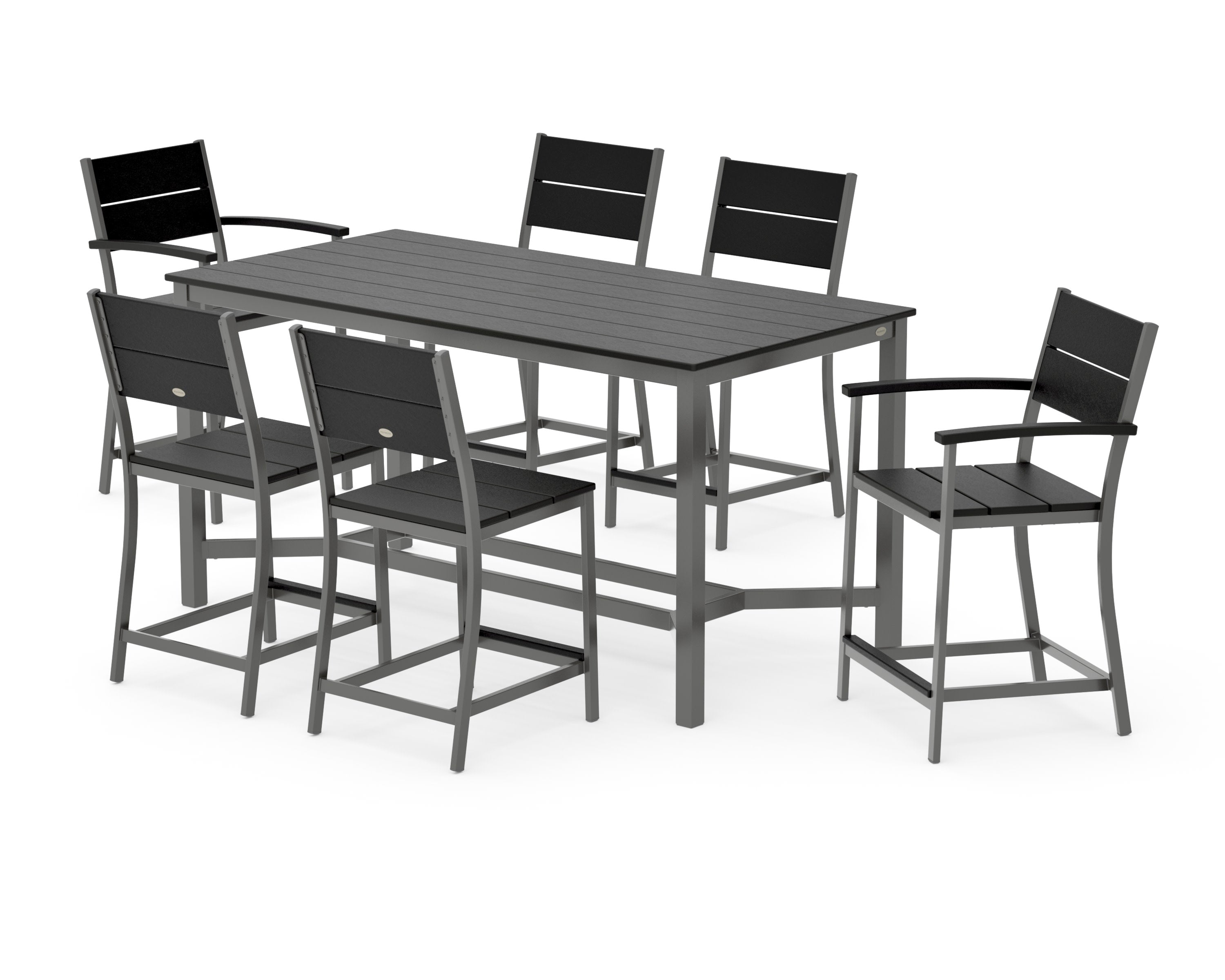 Main Street 7-Piece Counter Set in Charcoal / Black