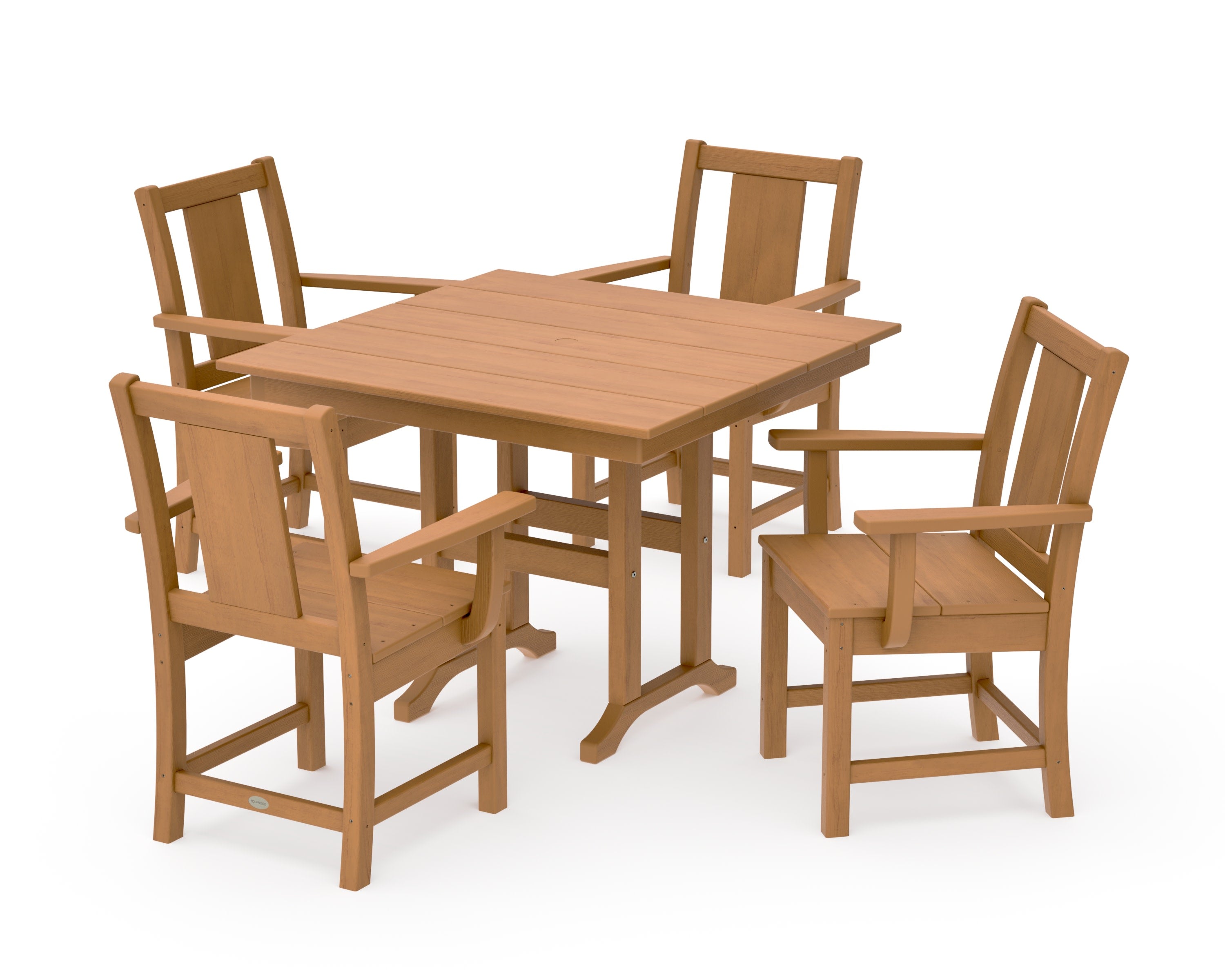 Prairie 5-Piece Farmhouse Dining Set in Natural