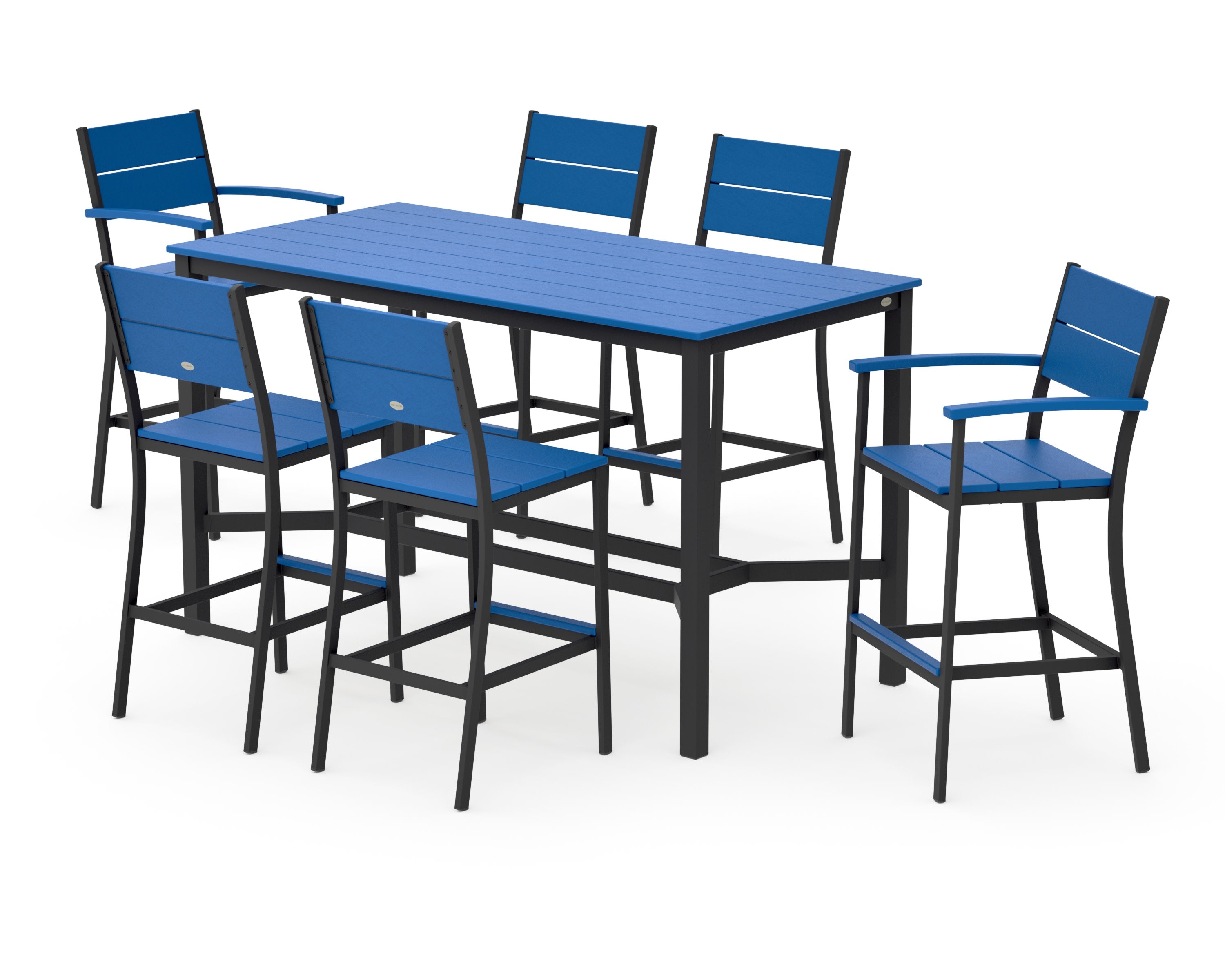 Main Street 7-Piece Bar Set in Black / Pacific Blue