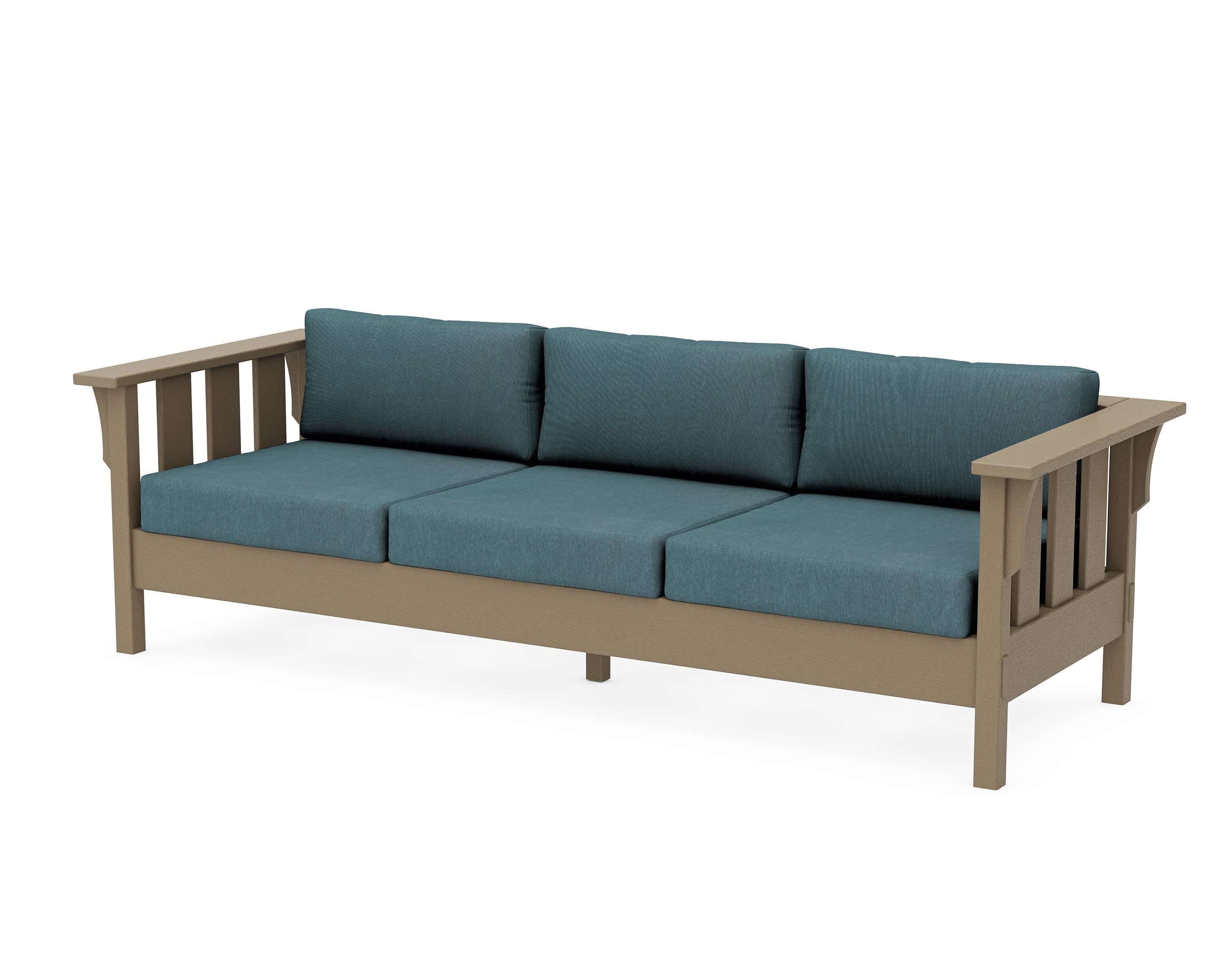 Acadia Deep Seating Sofa in Vintage Sahara / Ocean Teal