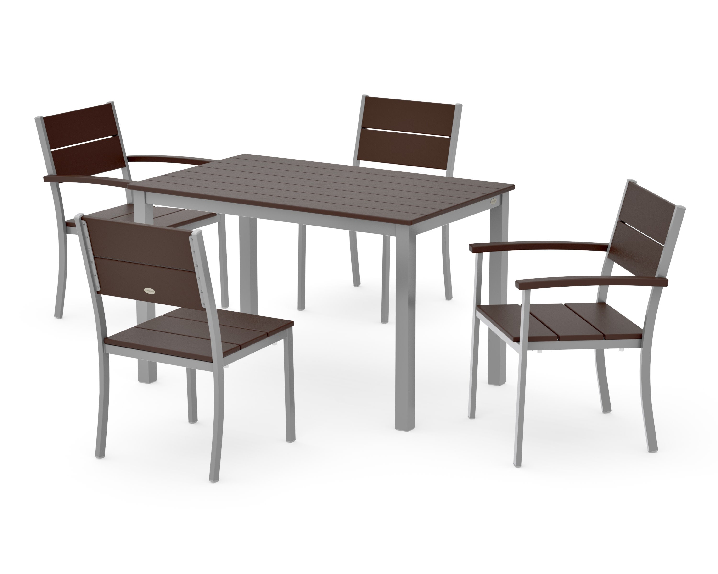 Main Street 5-Piece Dining Set in Silver / Mahogany