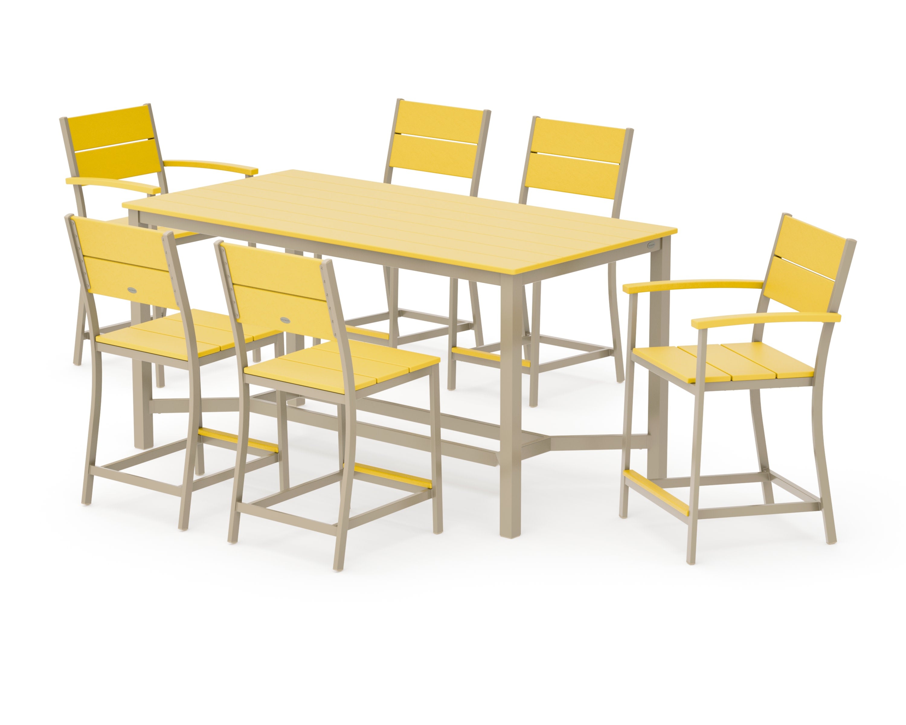 Main Street 7-Piece Counter Set in Sand / Lemon