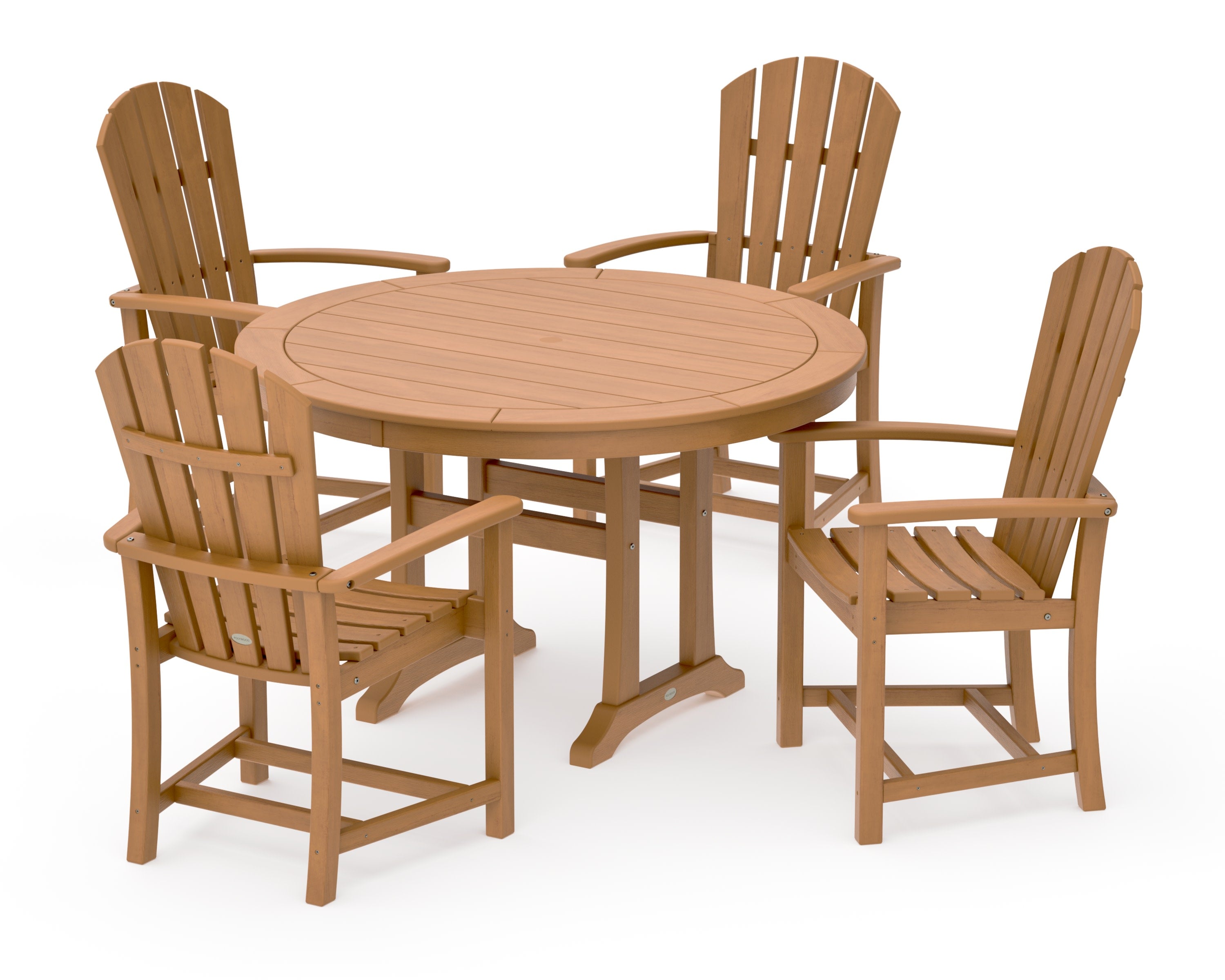 Palm Coast 5-Piece Round Dining Set in Natural