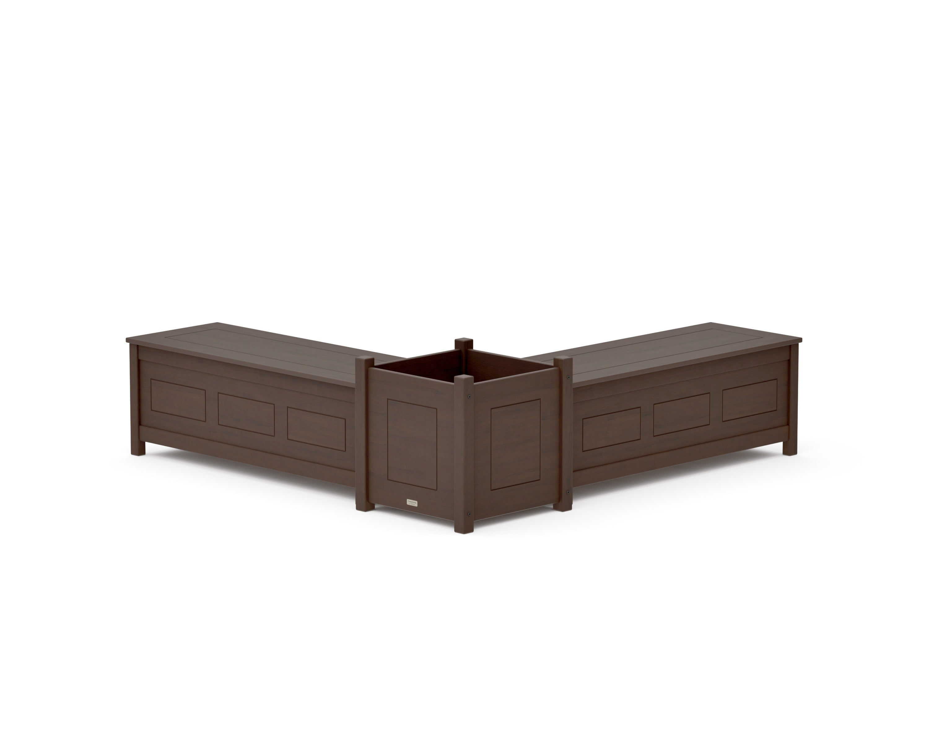 48" Country Living L- Shaped Planter Storage Bench Set- Large in Kona