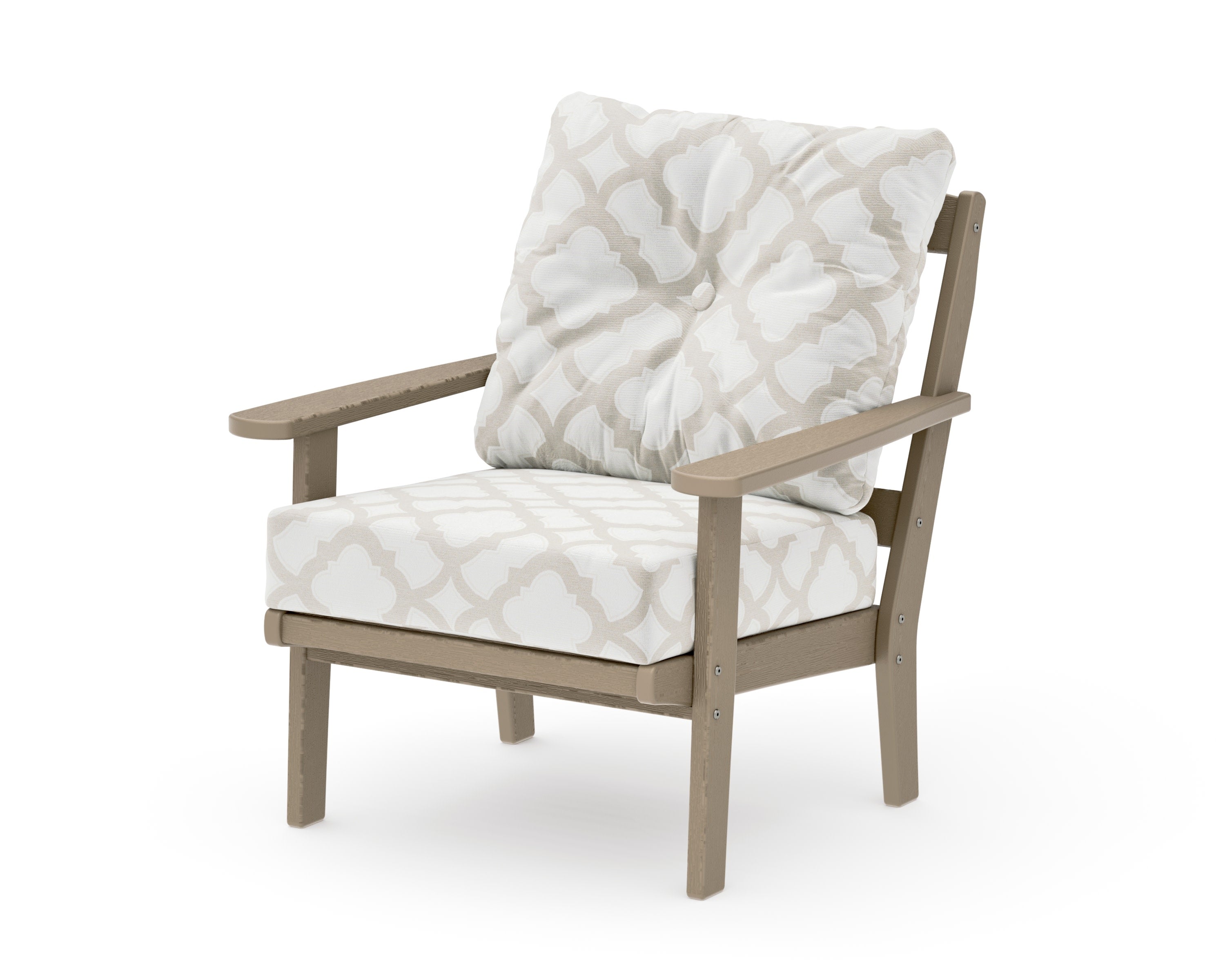 Mission Deep Seating Chair in Vintage Sahara / Trellis Dune Burlap