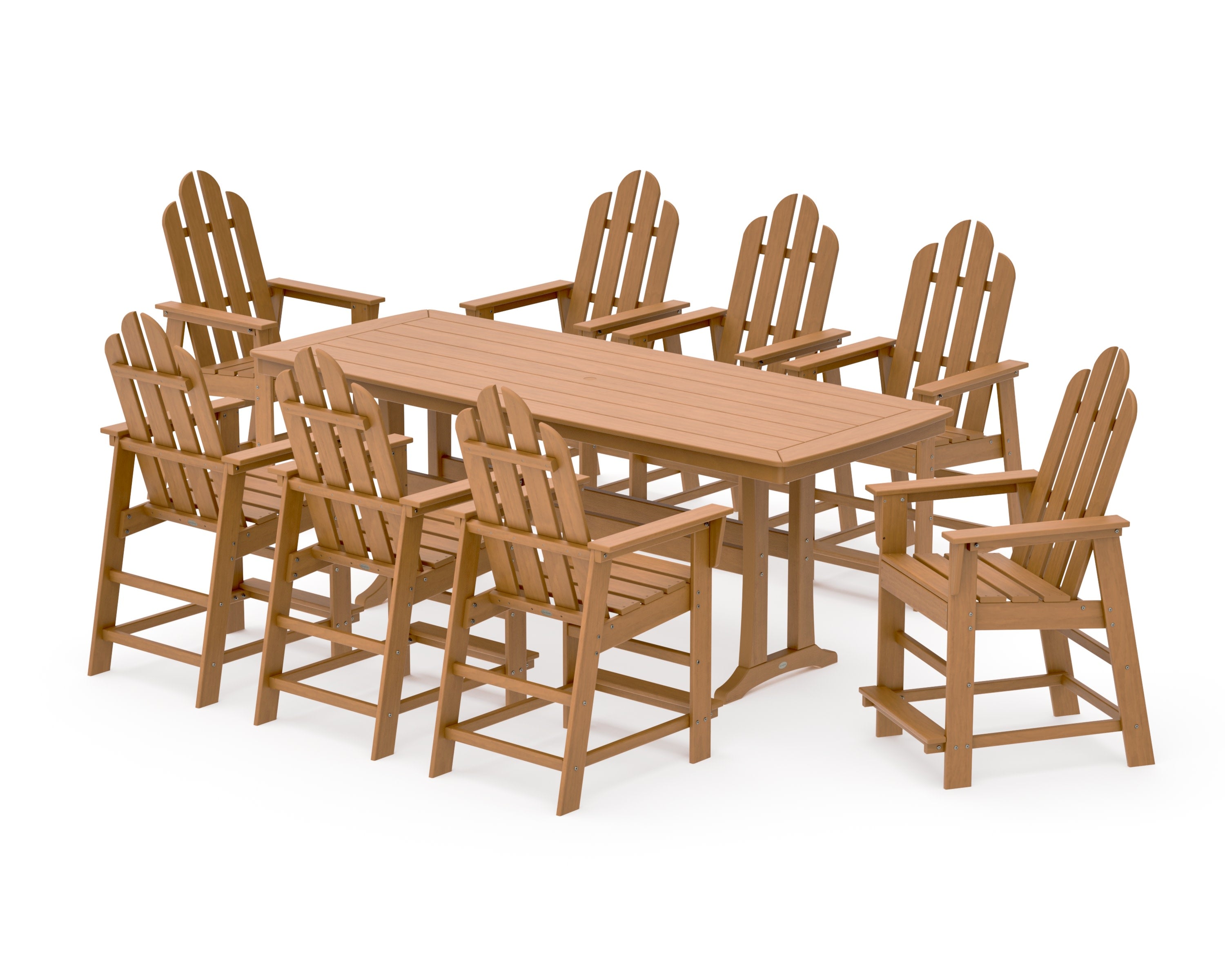 Long Island 9-Piece Counter Set with Trestle Legs in Natural