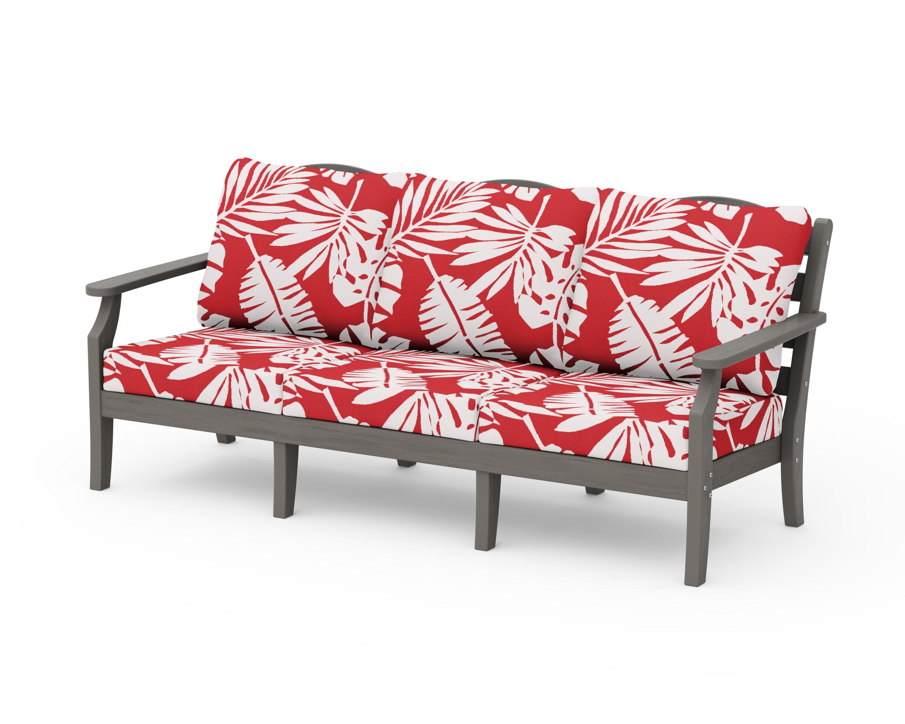 Savannah Deep Seating Sofa in Driftwood / Leaf Crimson