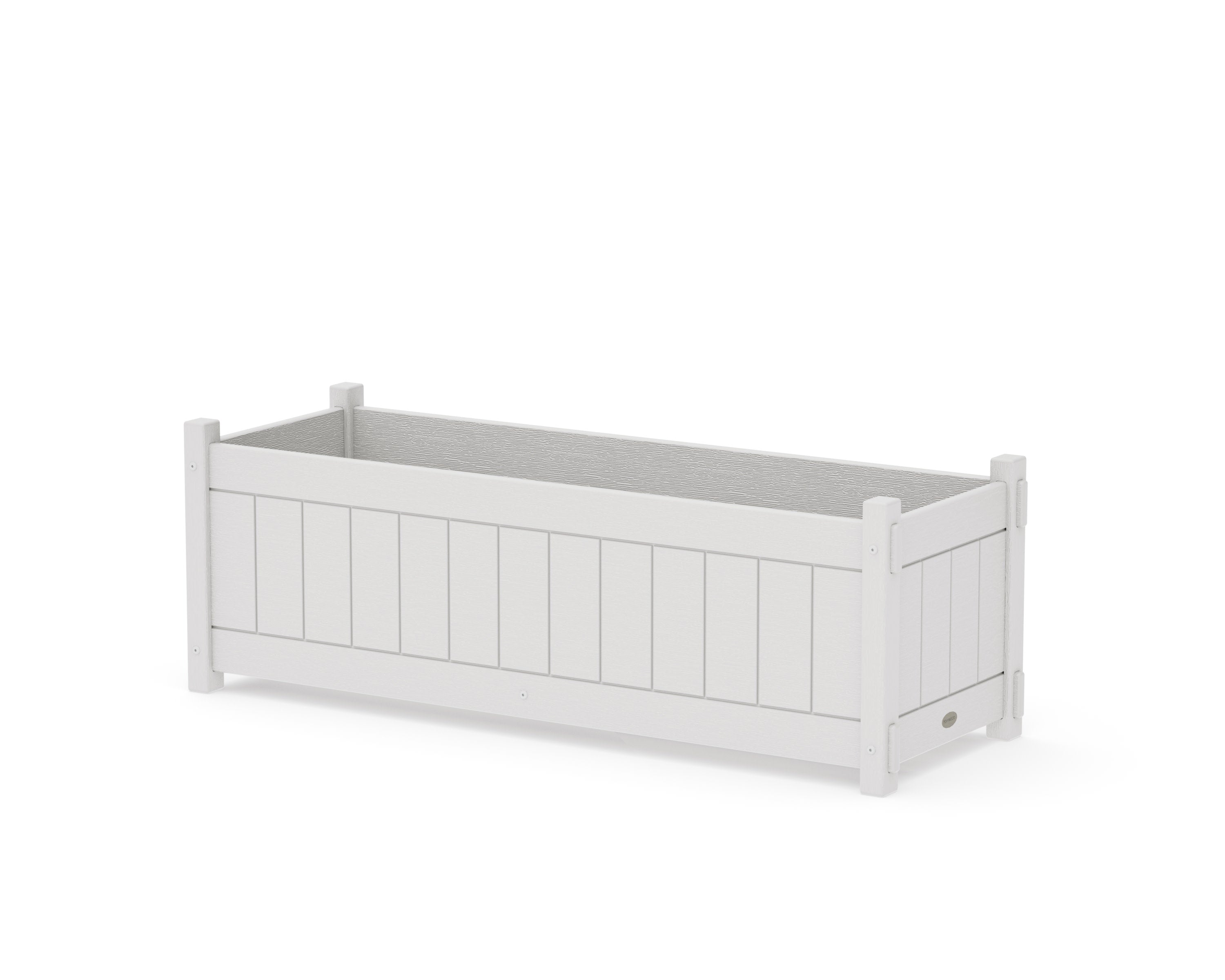 Vineyard Rectangle Triple Planter Box in Vintage White