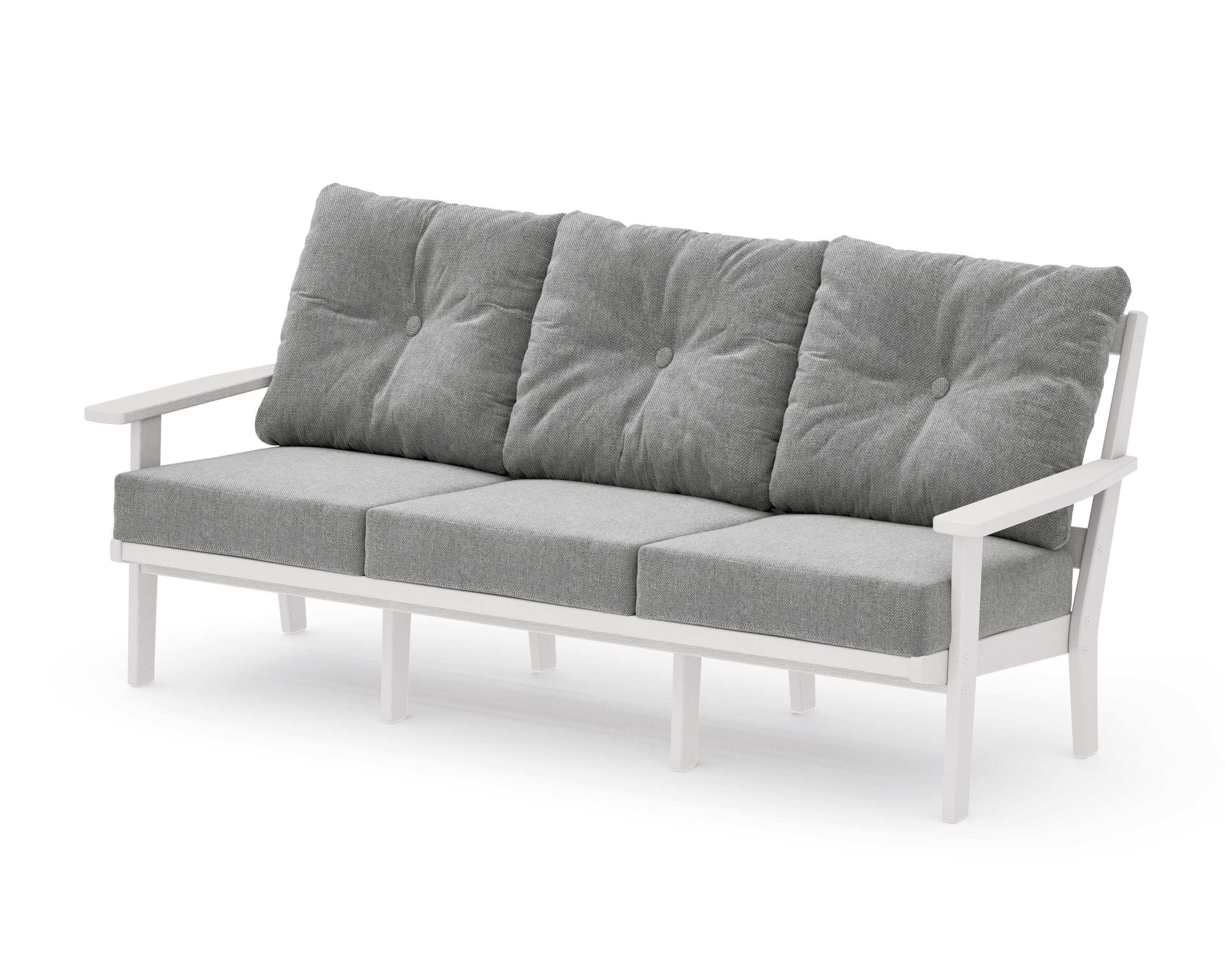 PrairieDeep Seating Sofa in Vintage White / Grey Mist