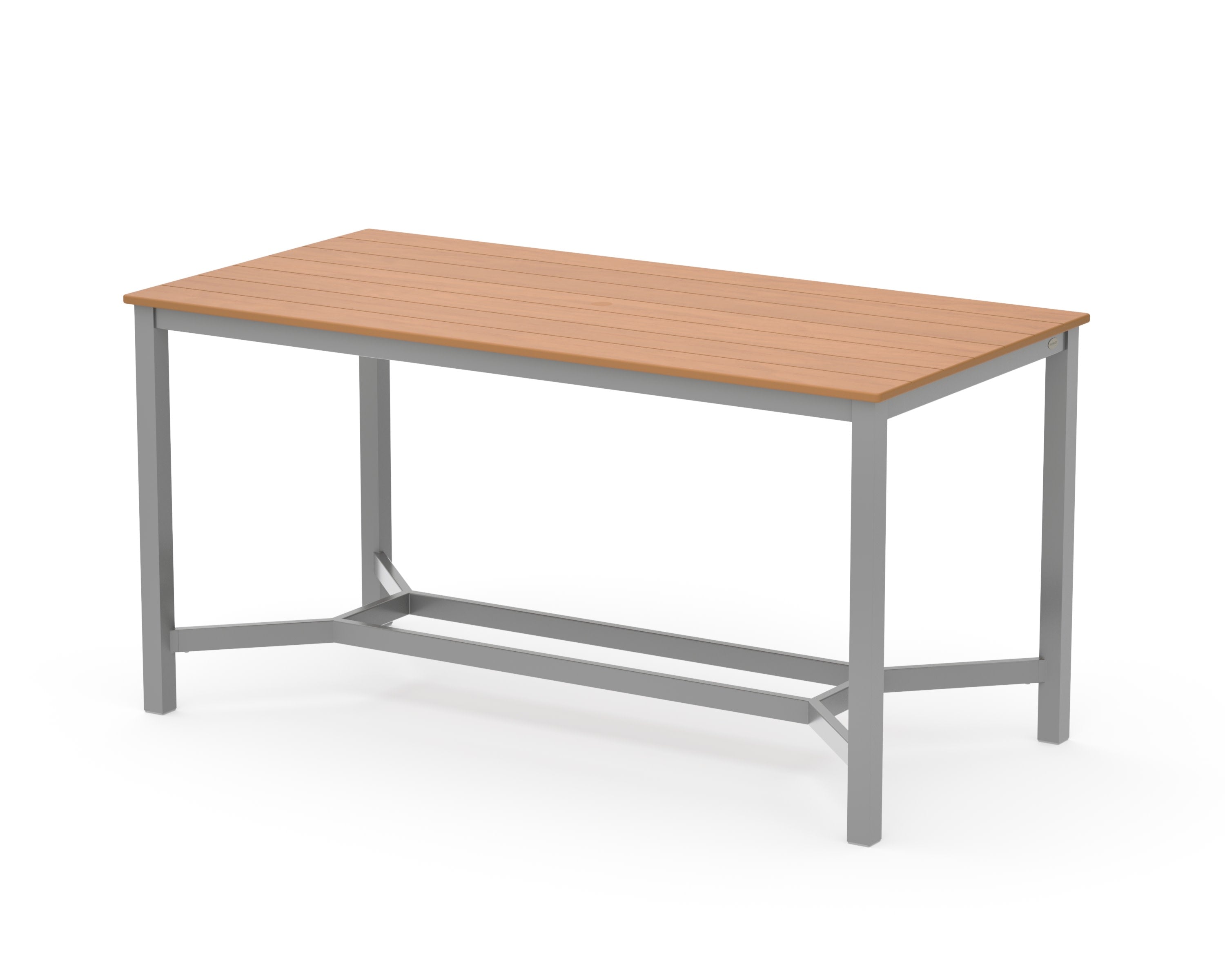 Main Street 36 x 72 Counter Table in Silver / Natural