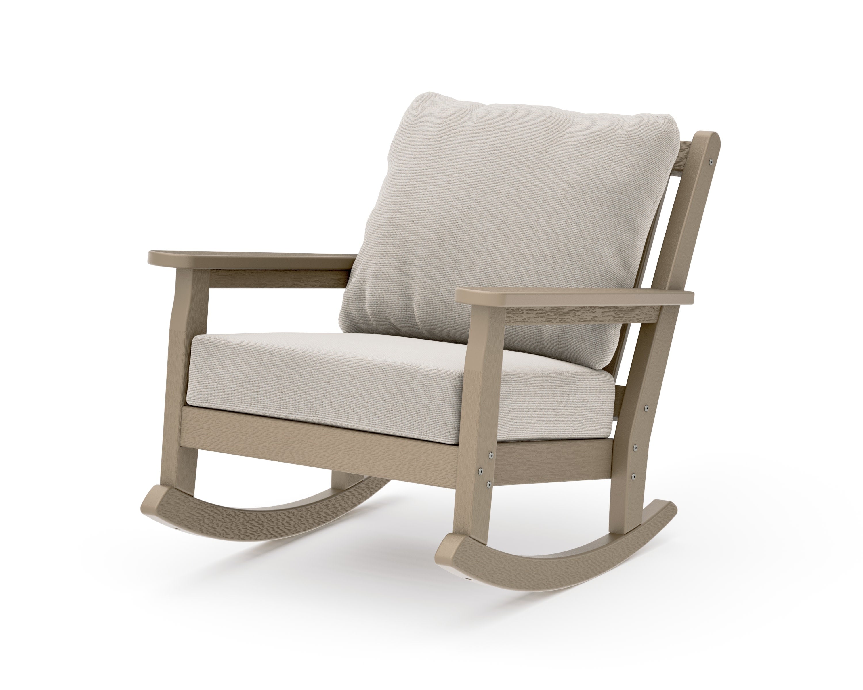 Chippendale Deep Seating Rocking Chair in Vintage Sahara / Dune Burlap