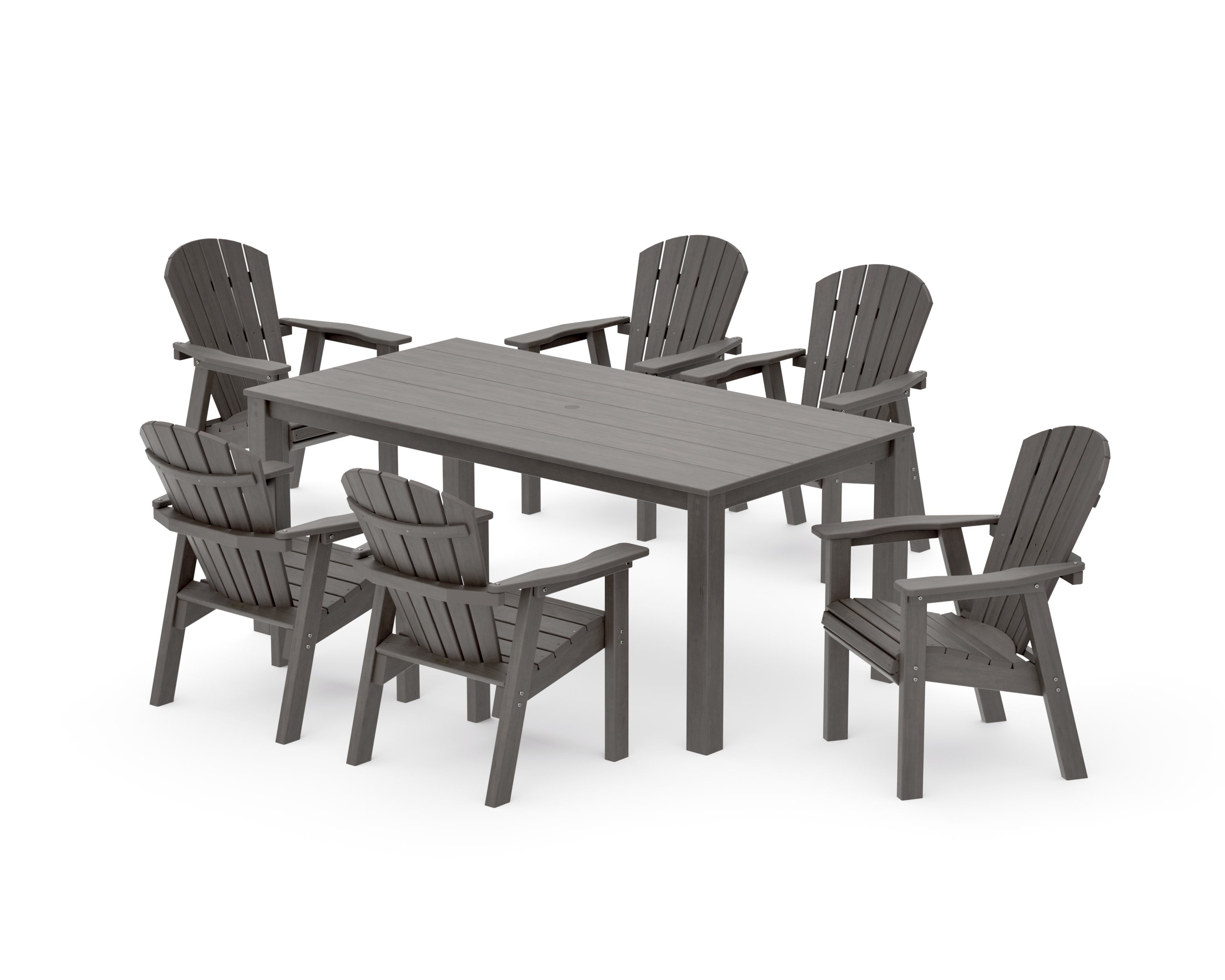 Seashell 7-Piece Parsons Dining Set in Driftwood