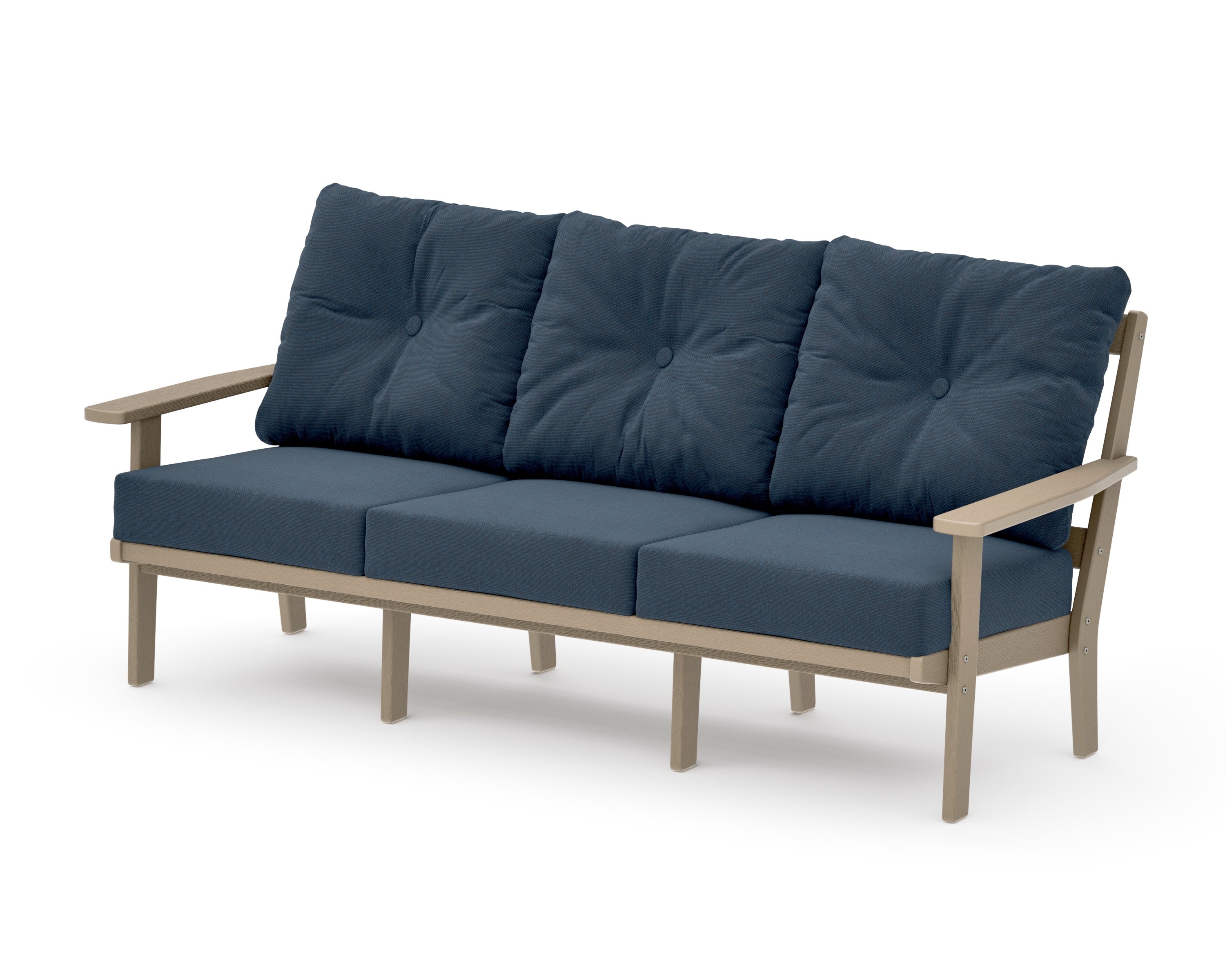 PrairieDeep Seating Sofa in Vintage Sahara / Marine Indigo