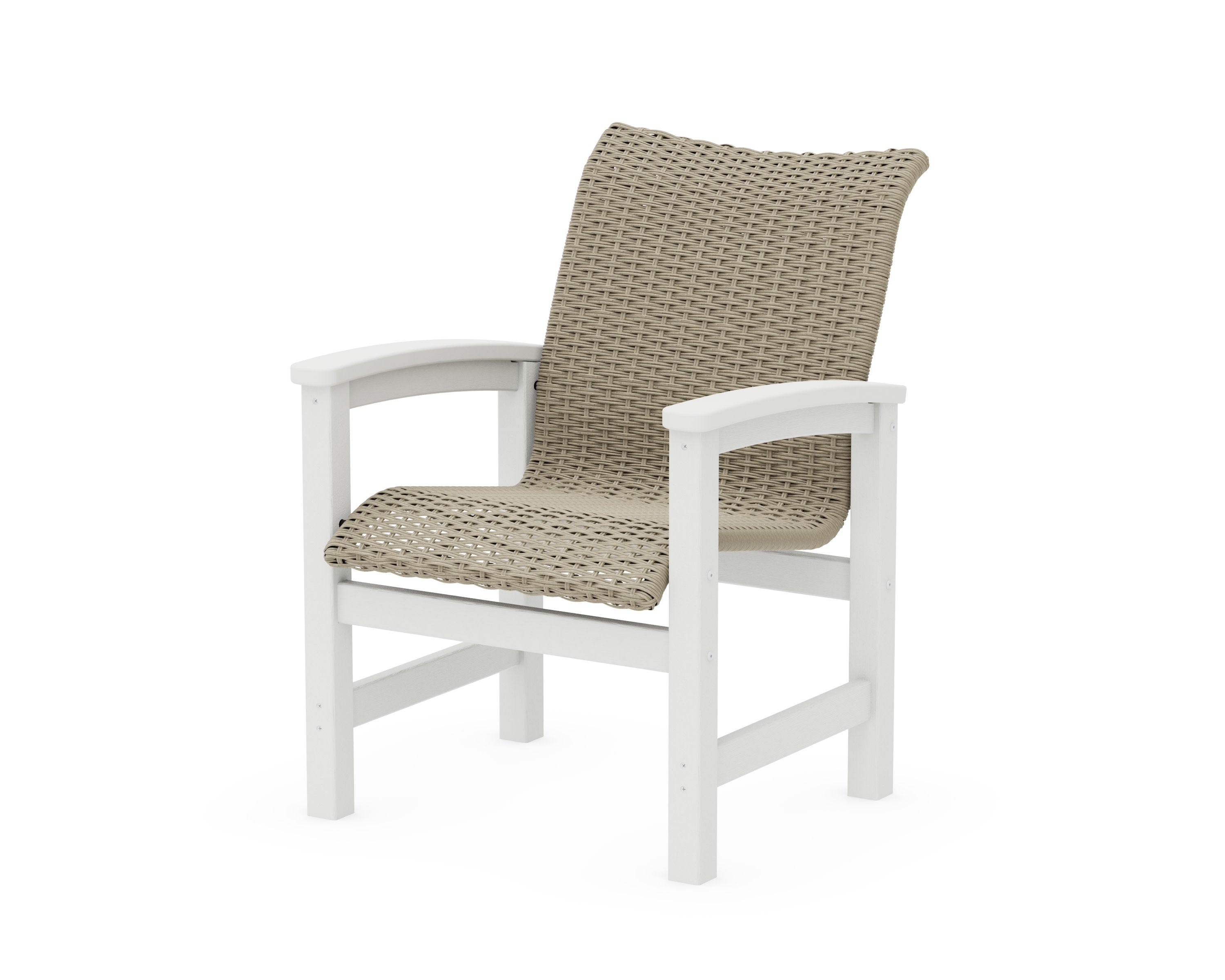 Coastal Woven Dining Chair in Vintage White / Dune Grass
