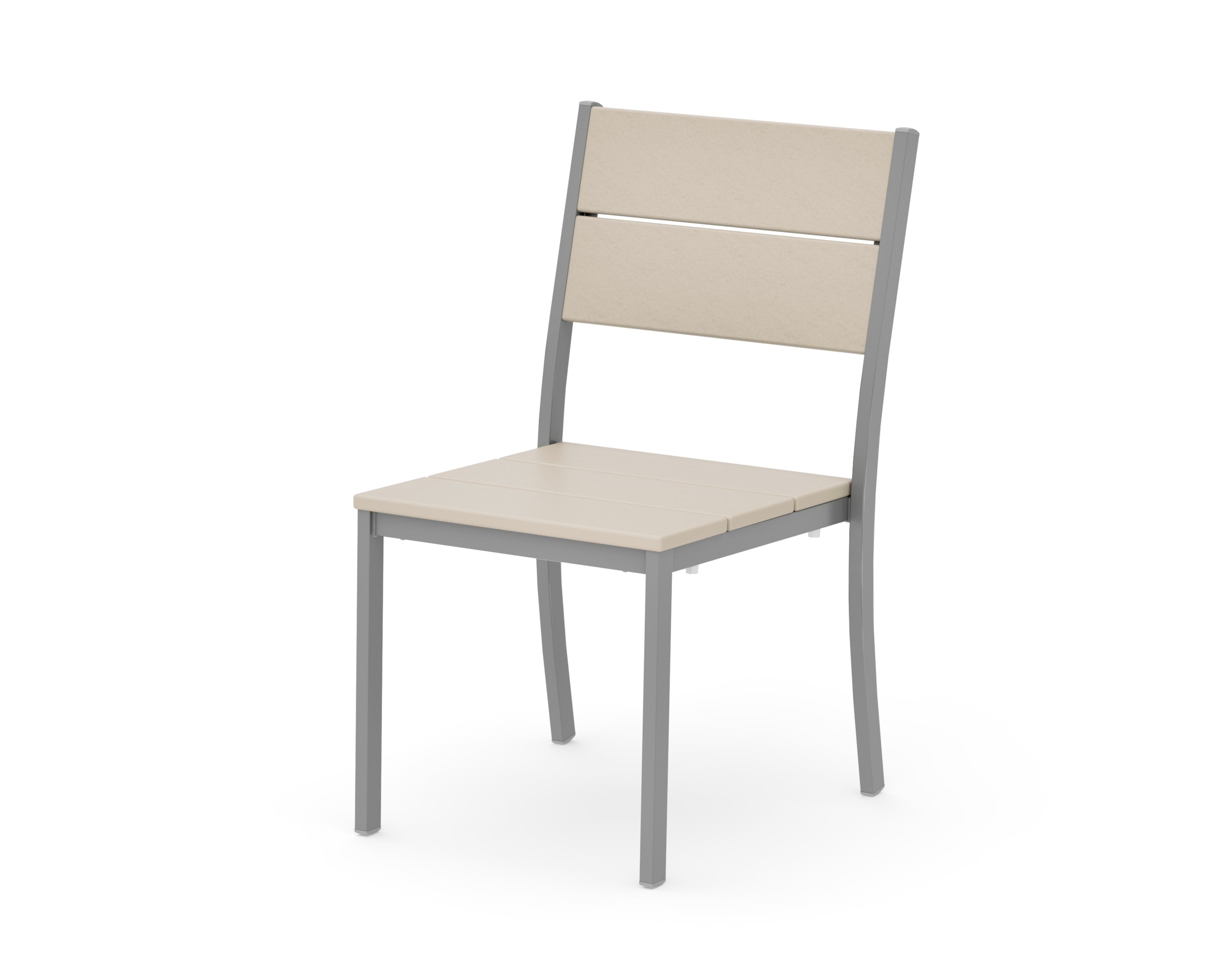 Main Street Stacking Dining Side Chair in Silver / Sand