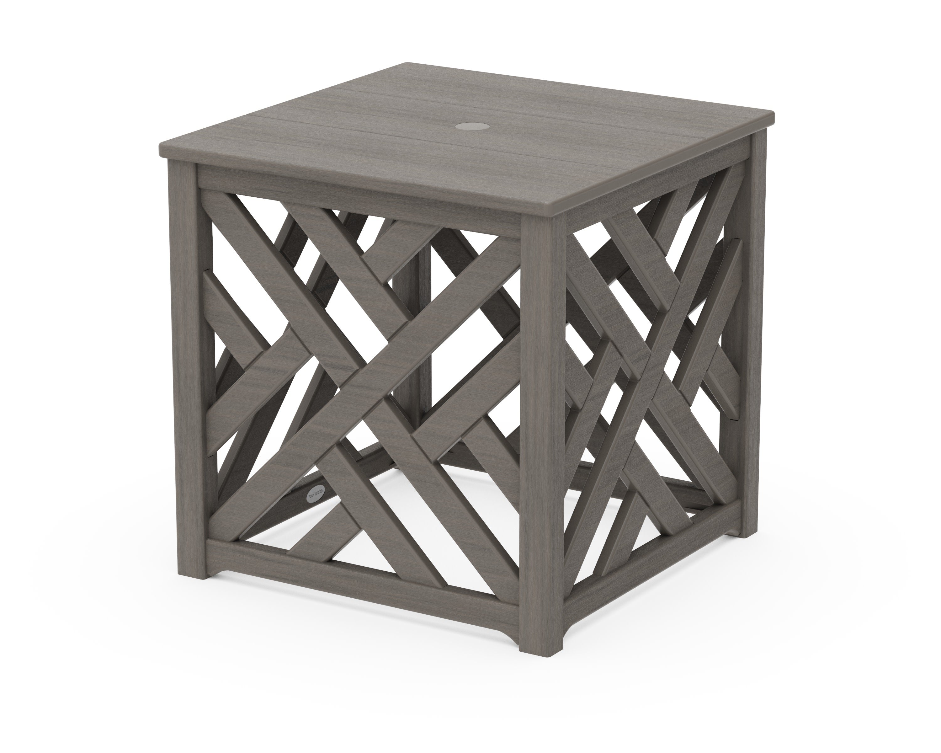 Chippendale Umbrella Stand Accent Table in Driftwood