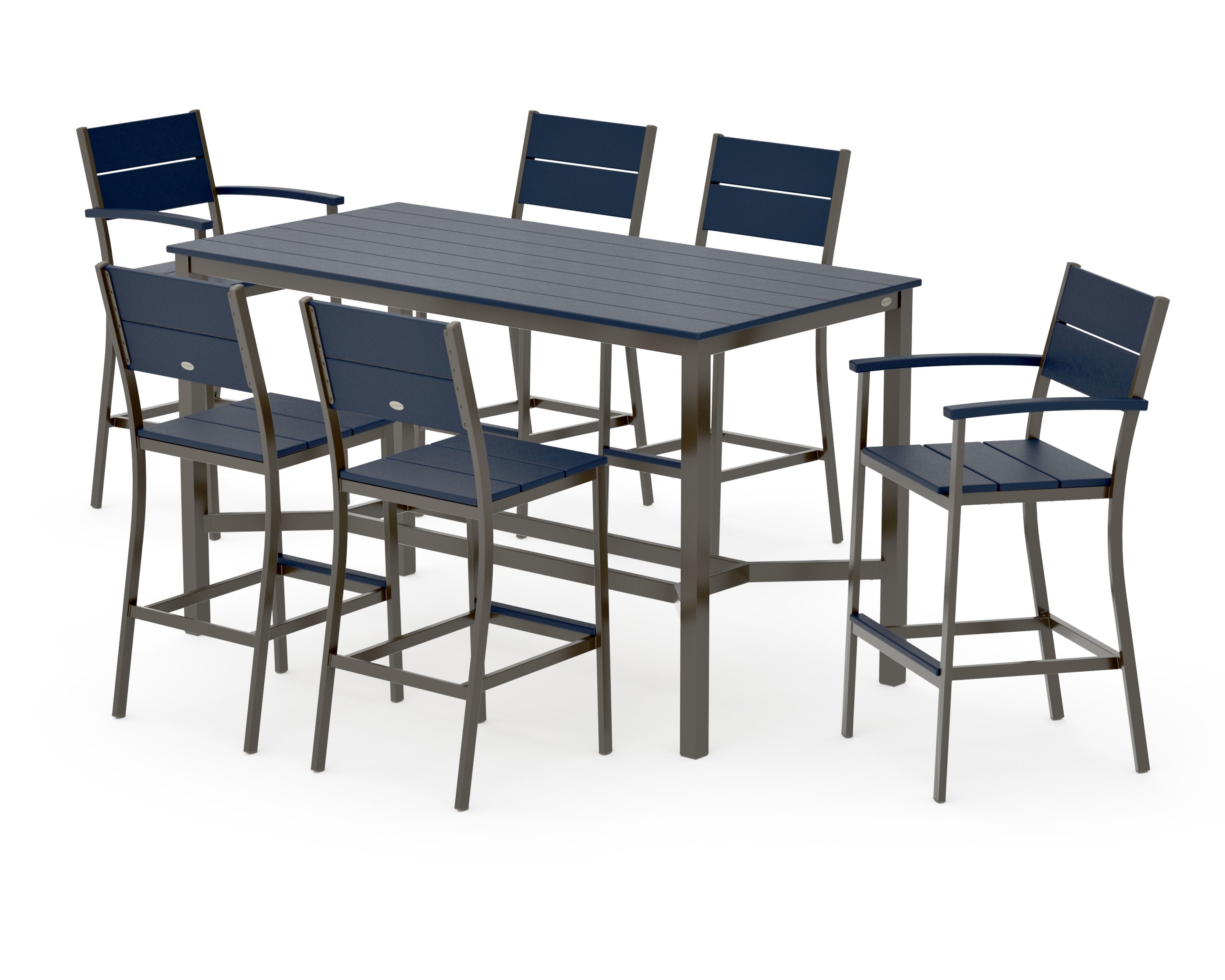 Main Street 7-Piece Bar Set in Bronze / Navy