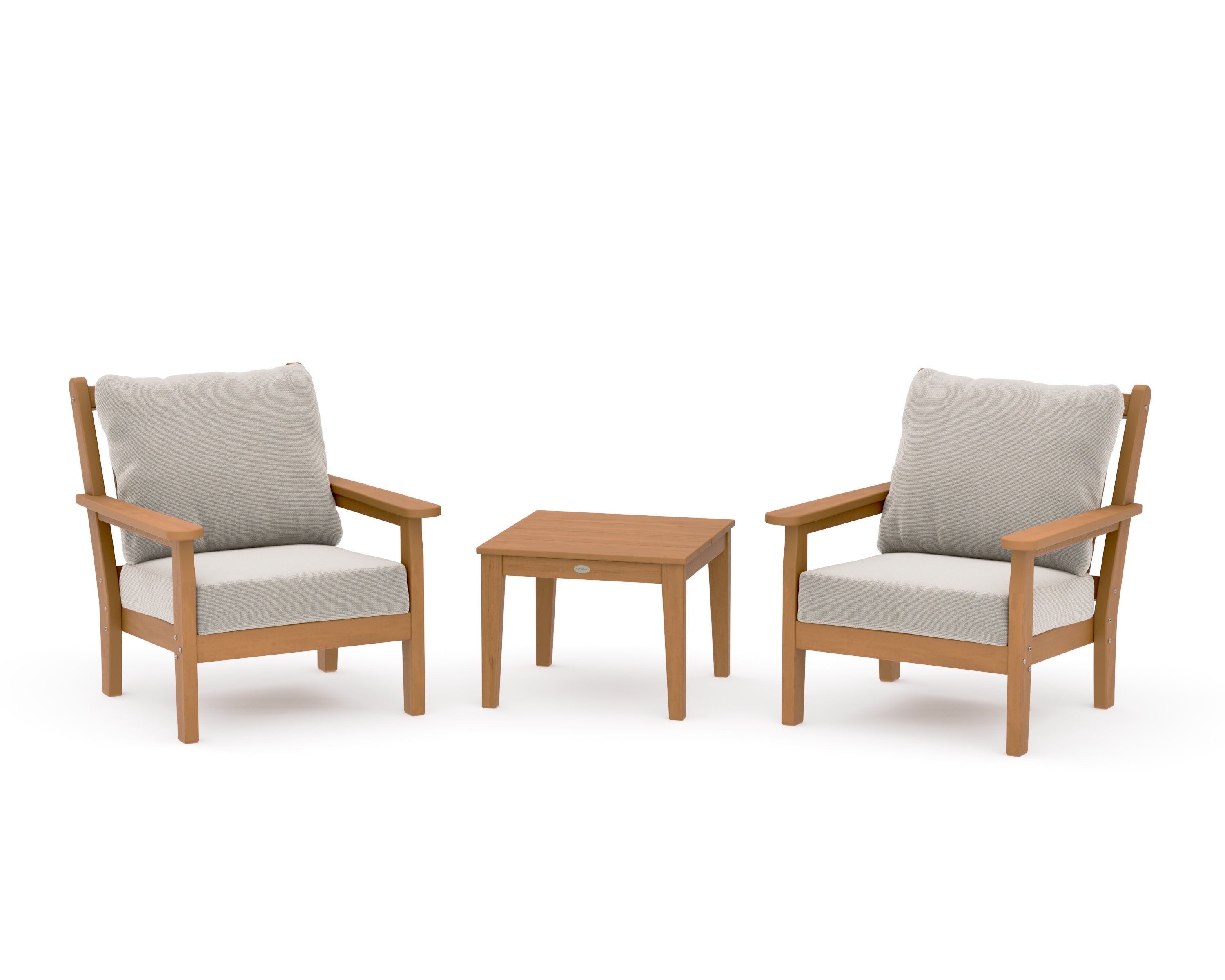 Chippendale 3-Piece Deep Seating Set in Natural / Dune Burlap
