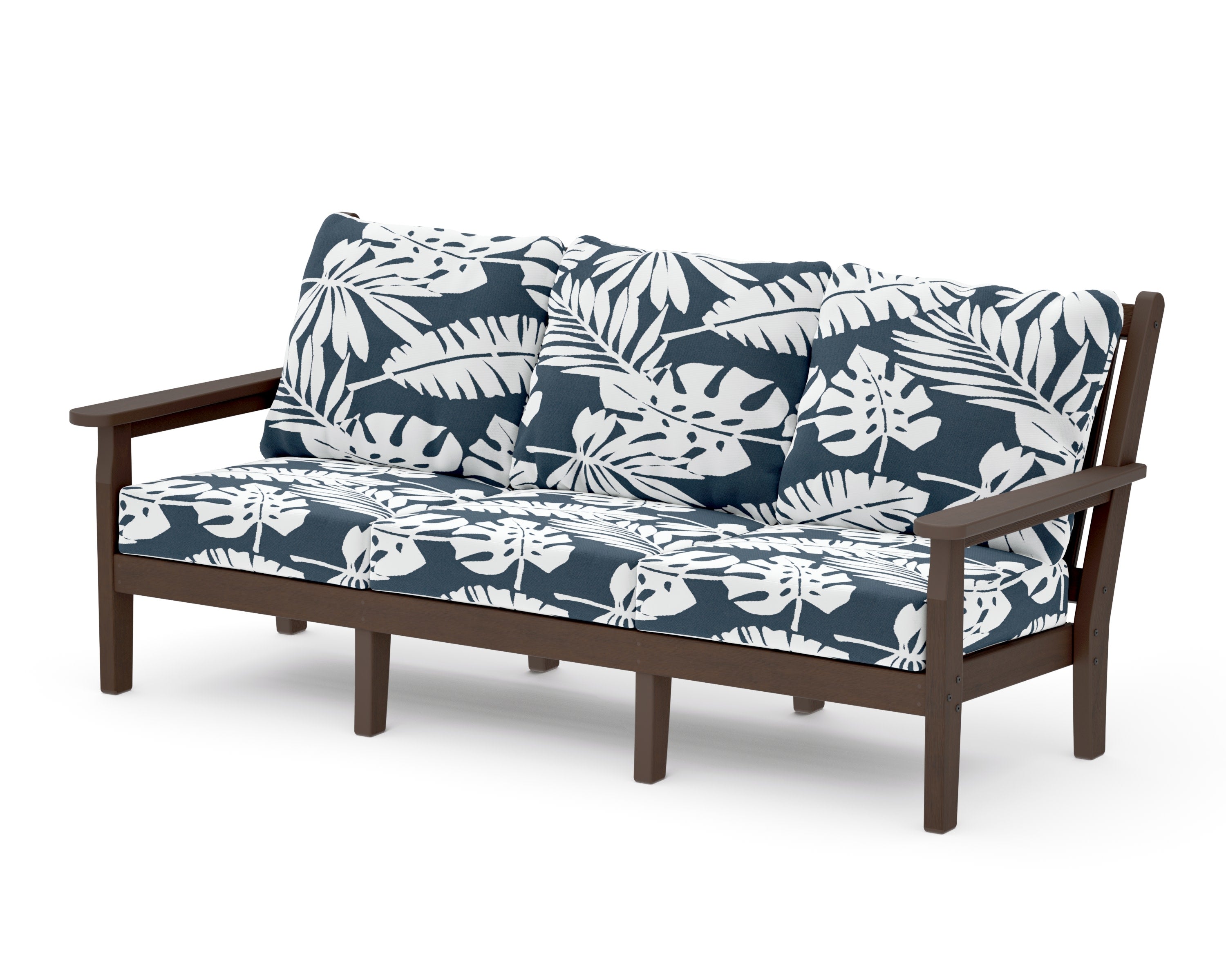 Chippendale Deep Seating Sofa in Kona / Leaf Marine Indigo