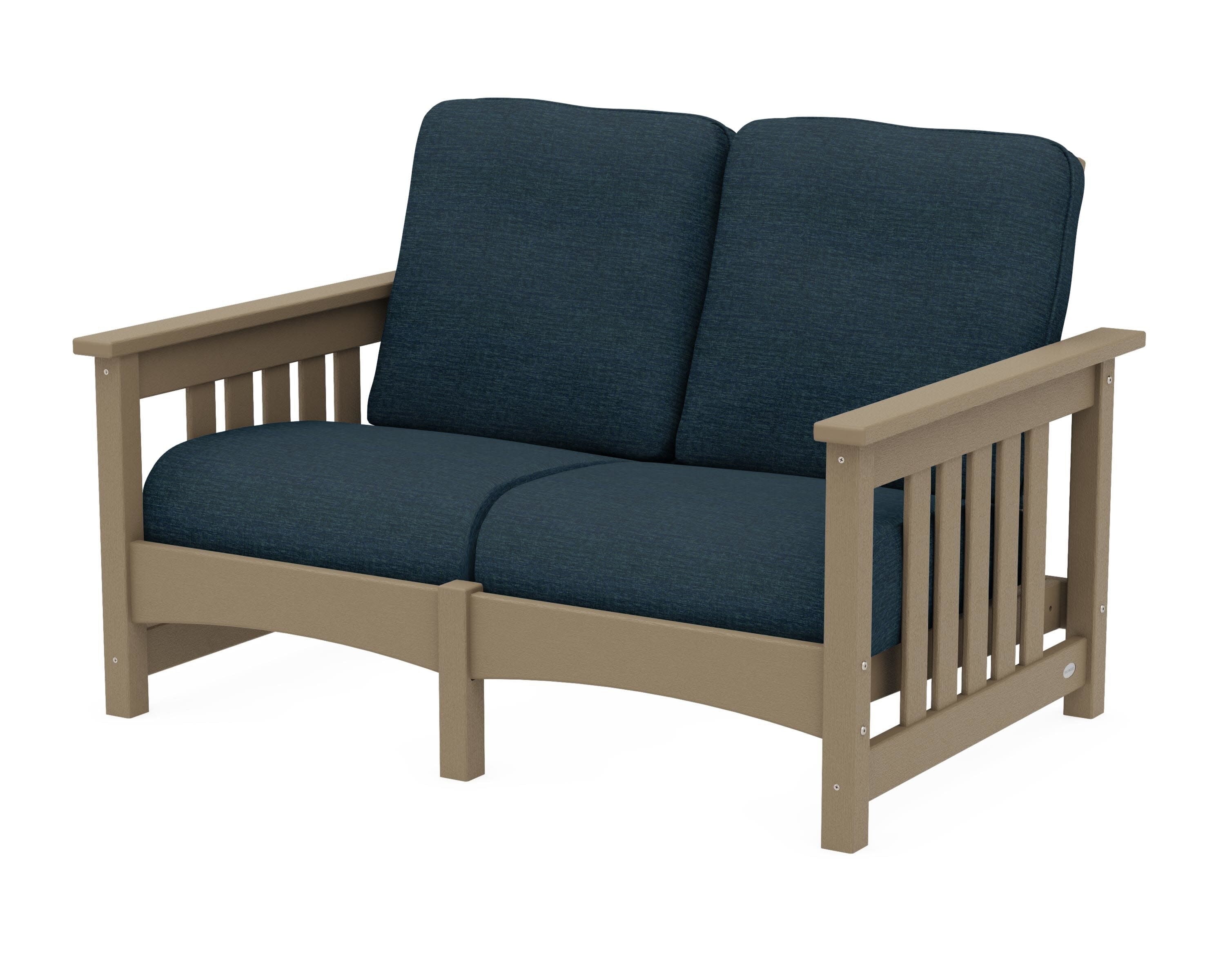 Club Mission Loveseat in Vintage Sahara / Platform Indigo