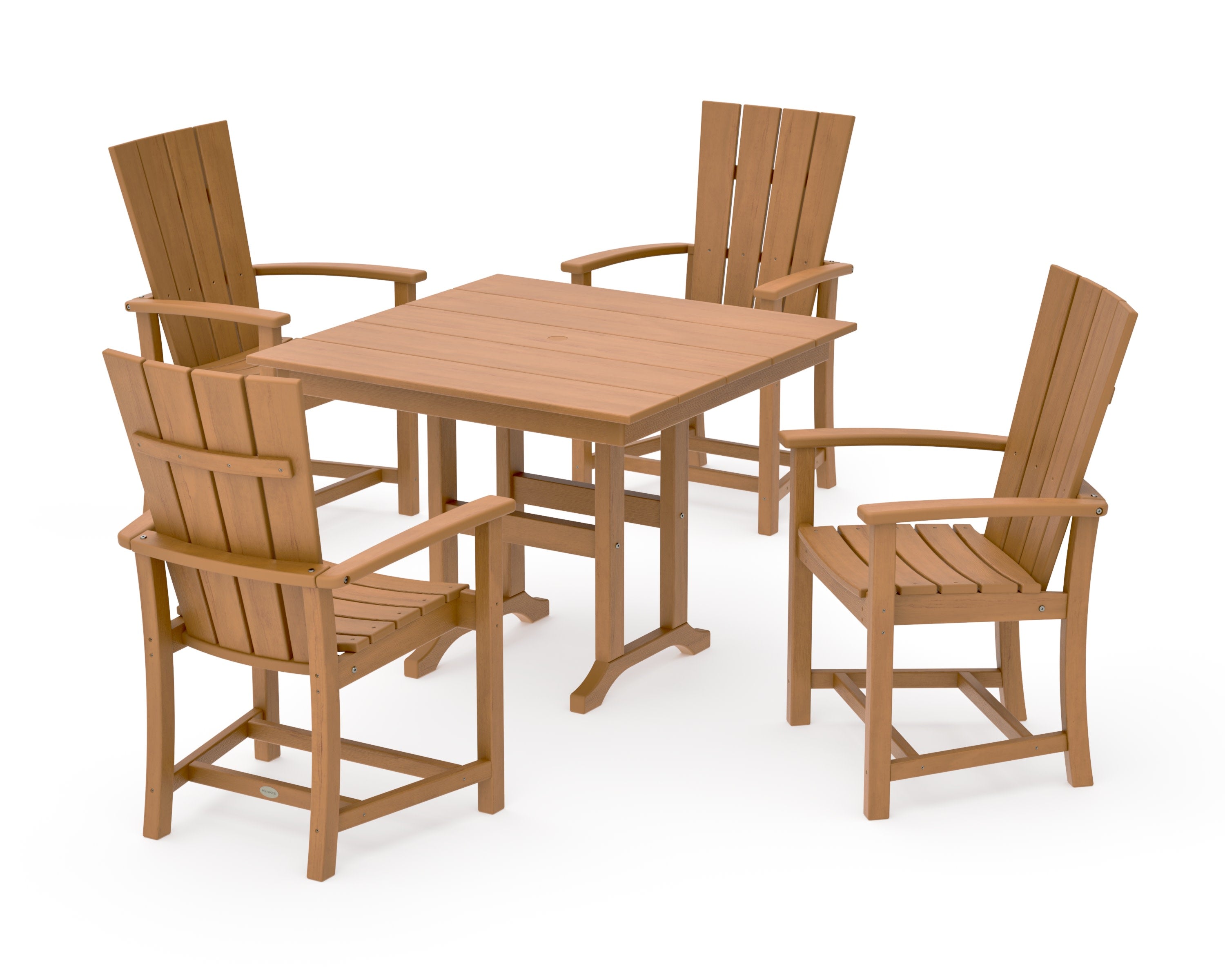 Quattro 5-Piece Farmhouse Dining Set in Natural