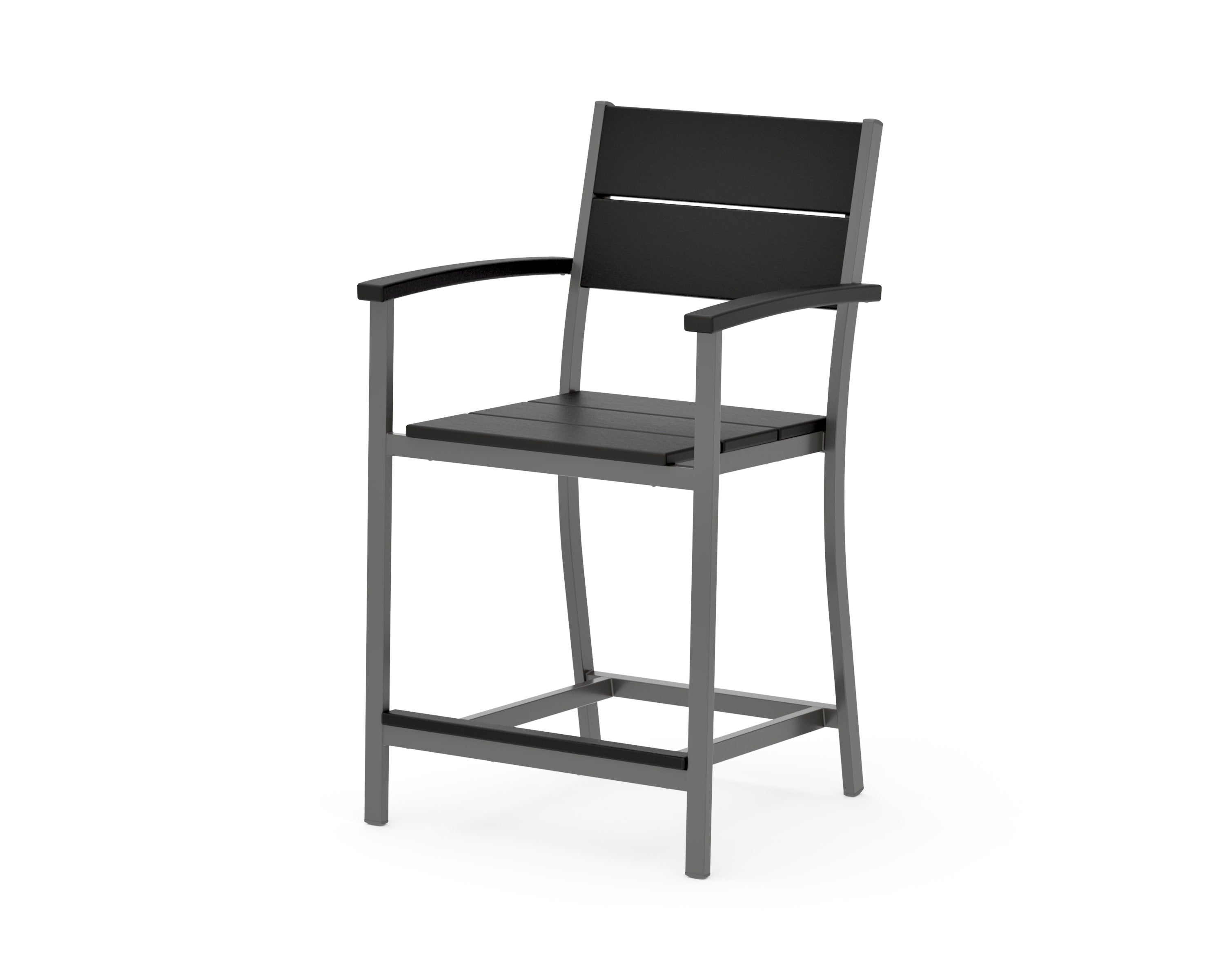 Main Street Counter Arm Chair in Charcoal / Black