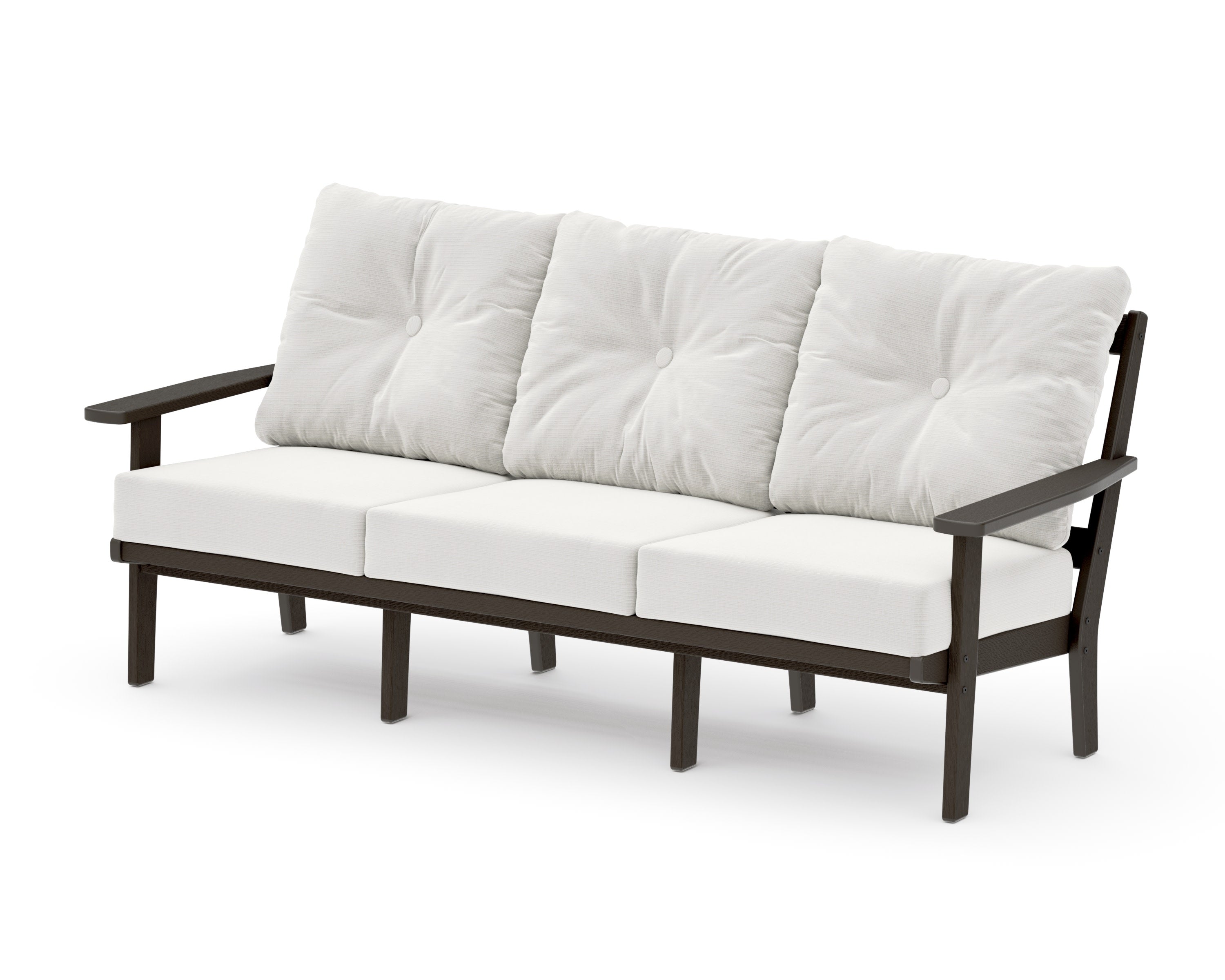 PrairieDeep Seating Sofa in Vintage Coffee / Natural Linen