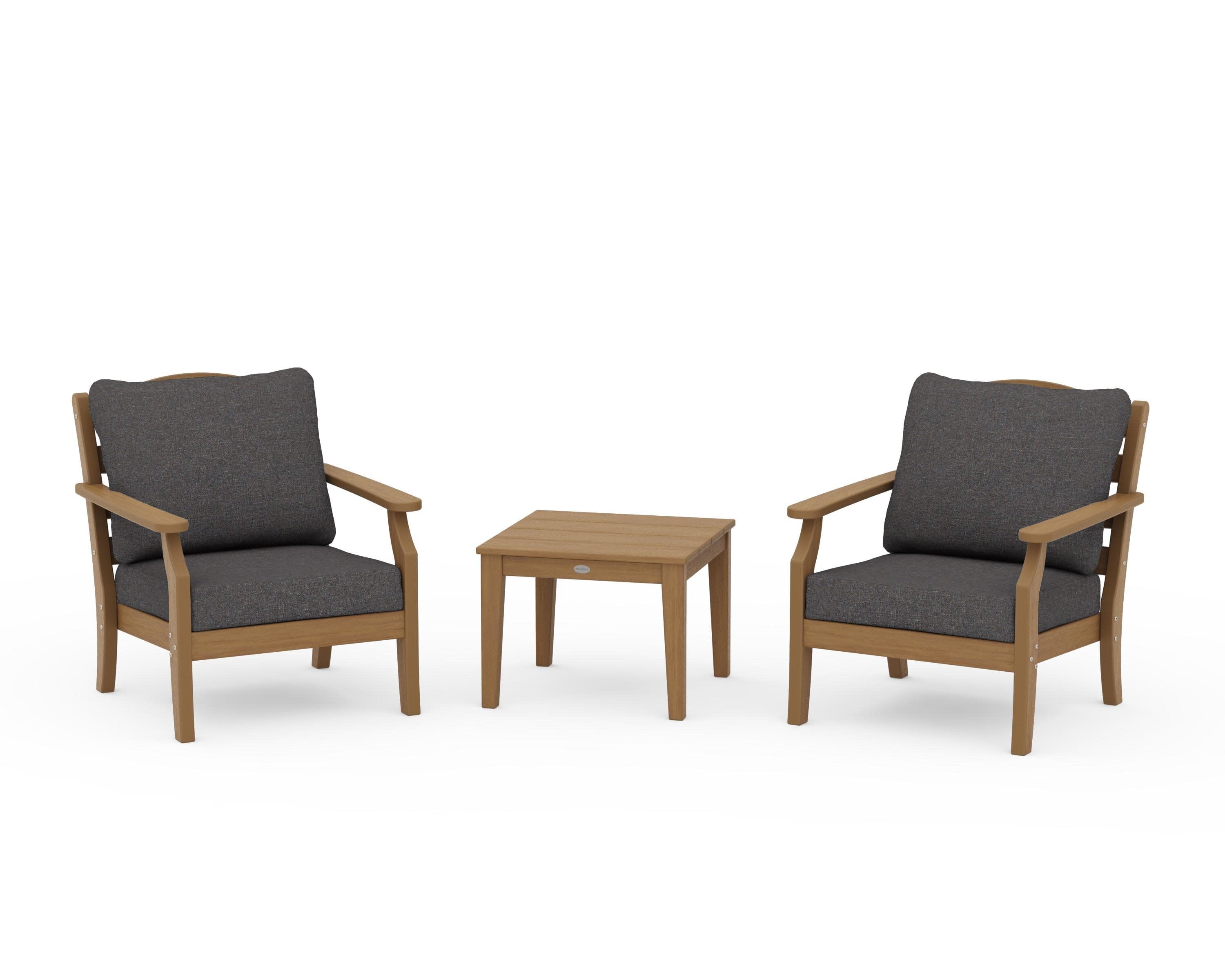 Savannah 3-Piece Deep Seating Set in Natural / Ash Charcoal