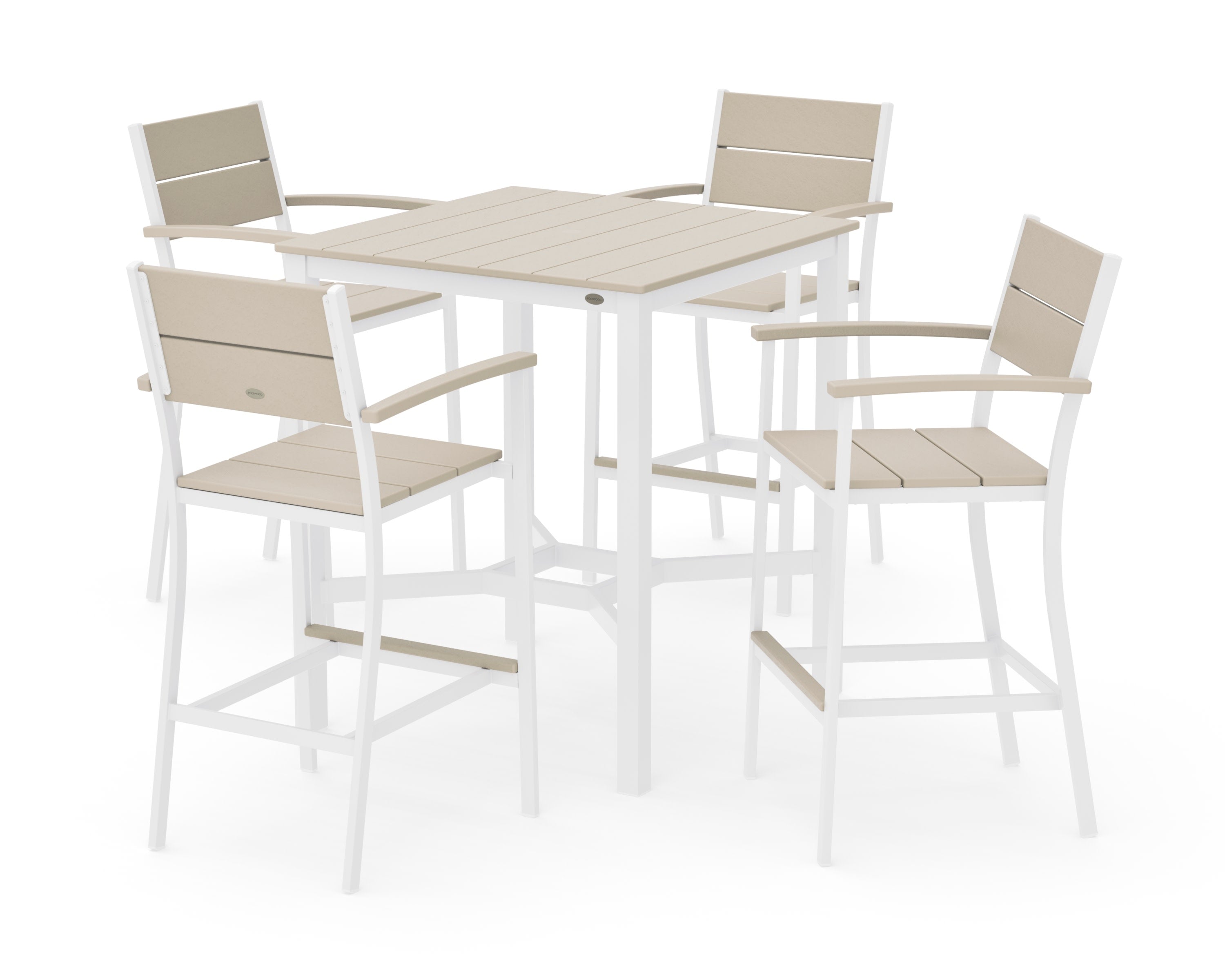 Main Street 5-Piece Bar Set in White / Sand