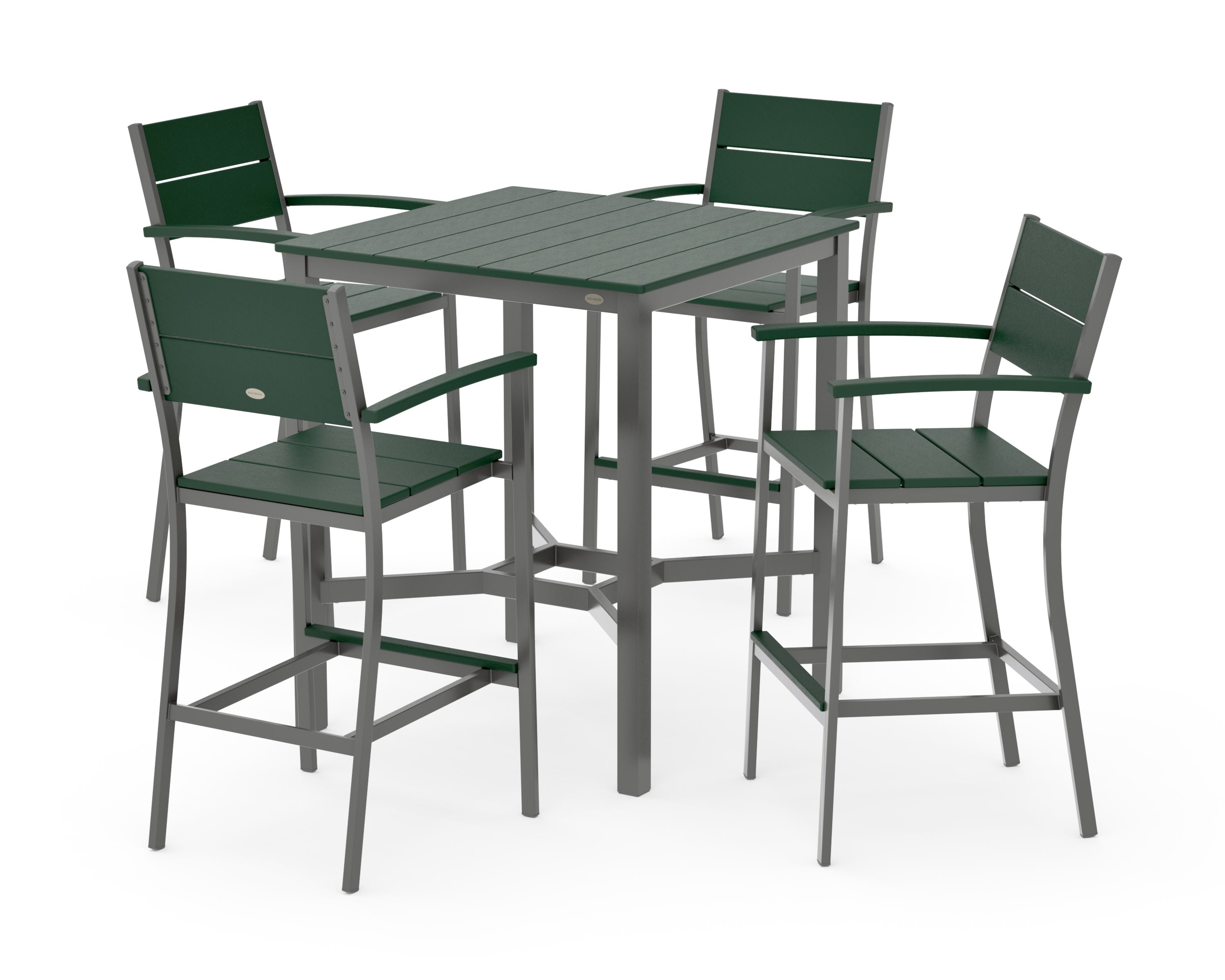 Main Street 5-Piece Bar Set in Charcoal / Green