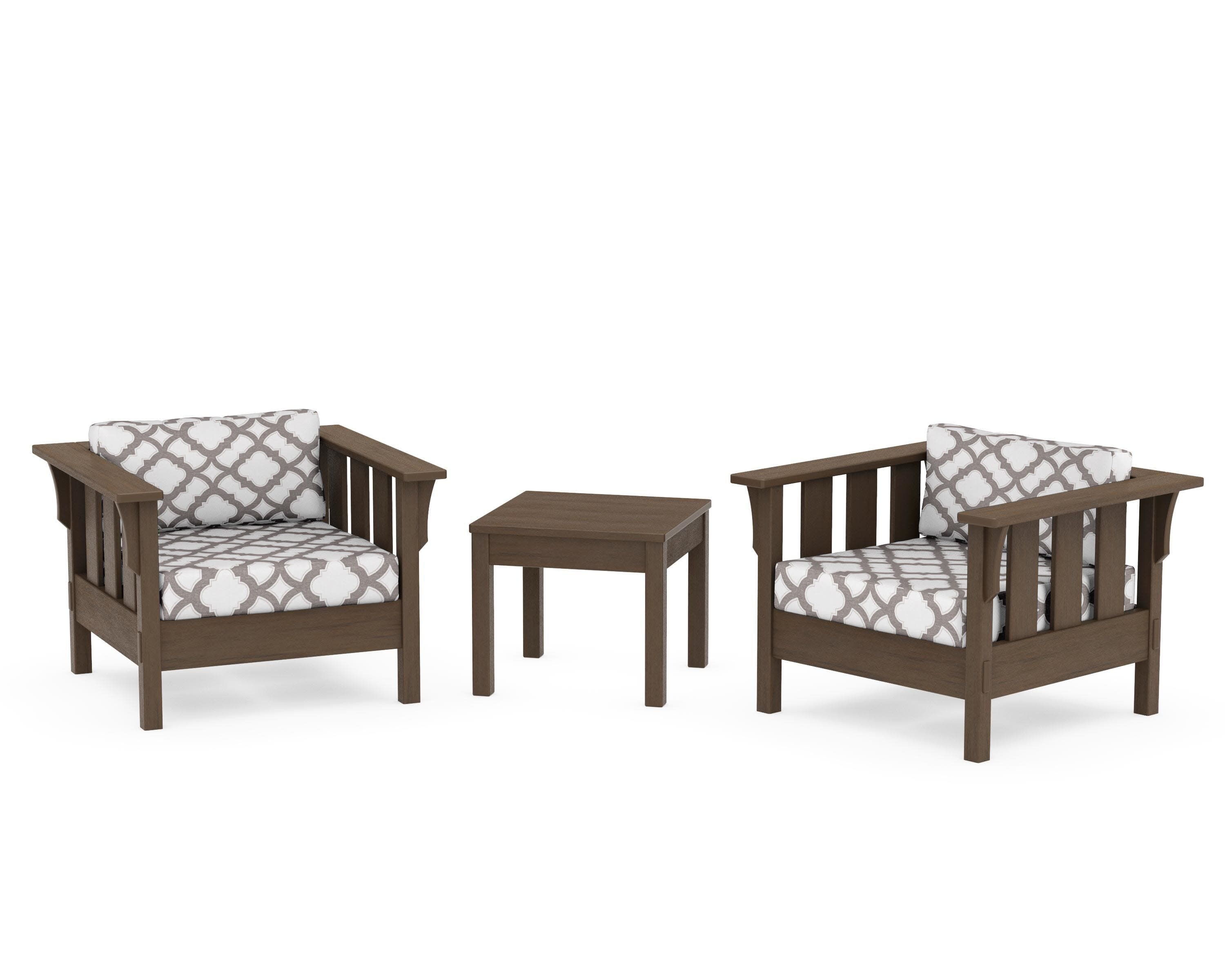 Acadia 3-Piece Deep Seating Set in Kona / Trellis Grey Mist