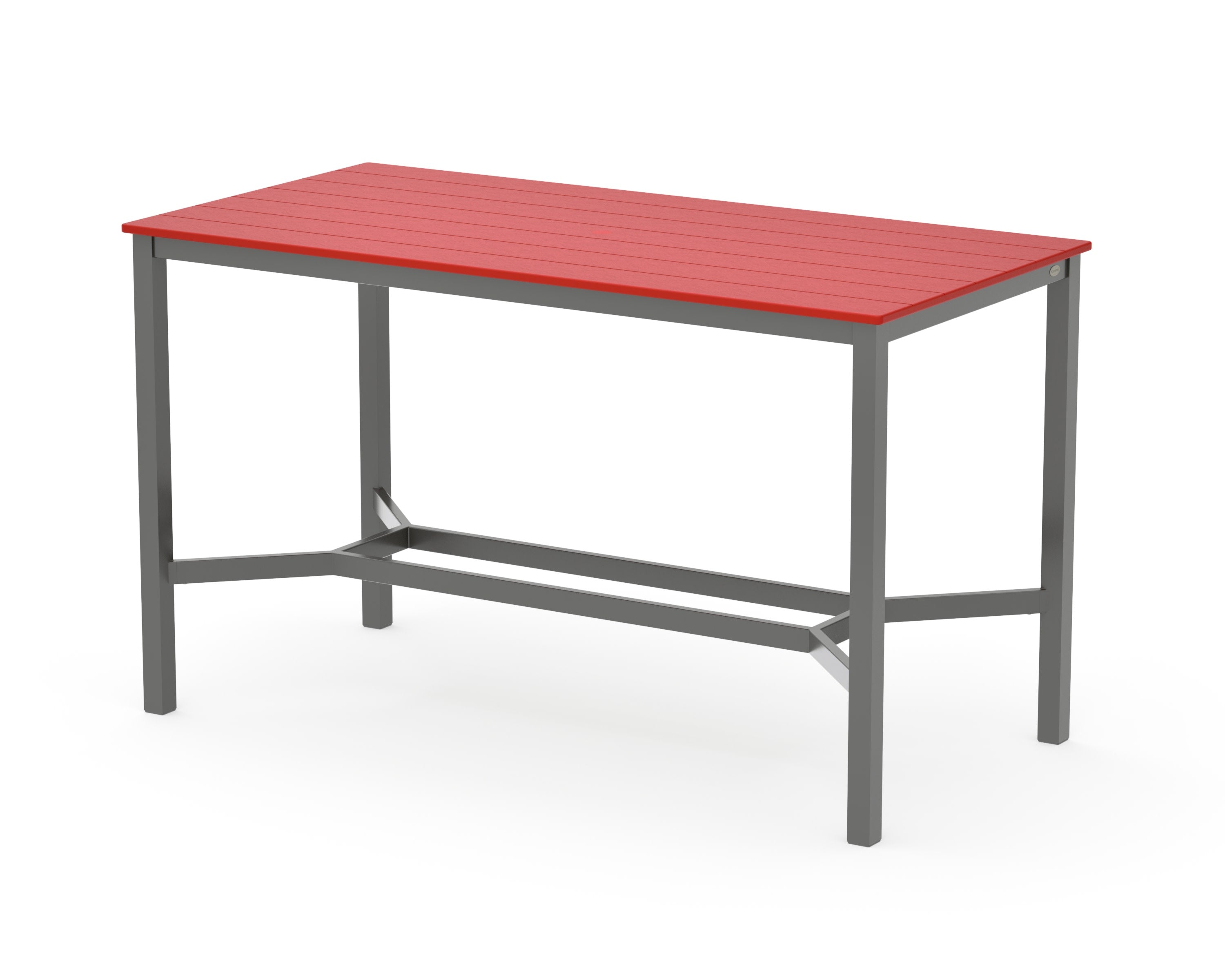 Main Street 36 x 72 Bar Table in Charcoal / Sunset Red