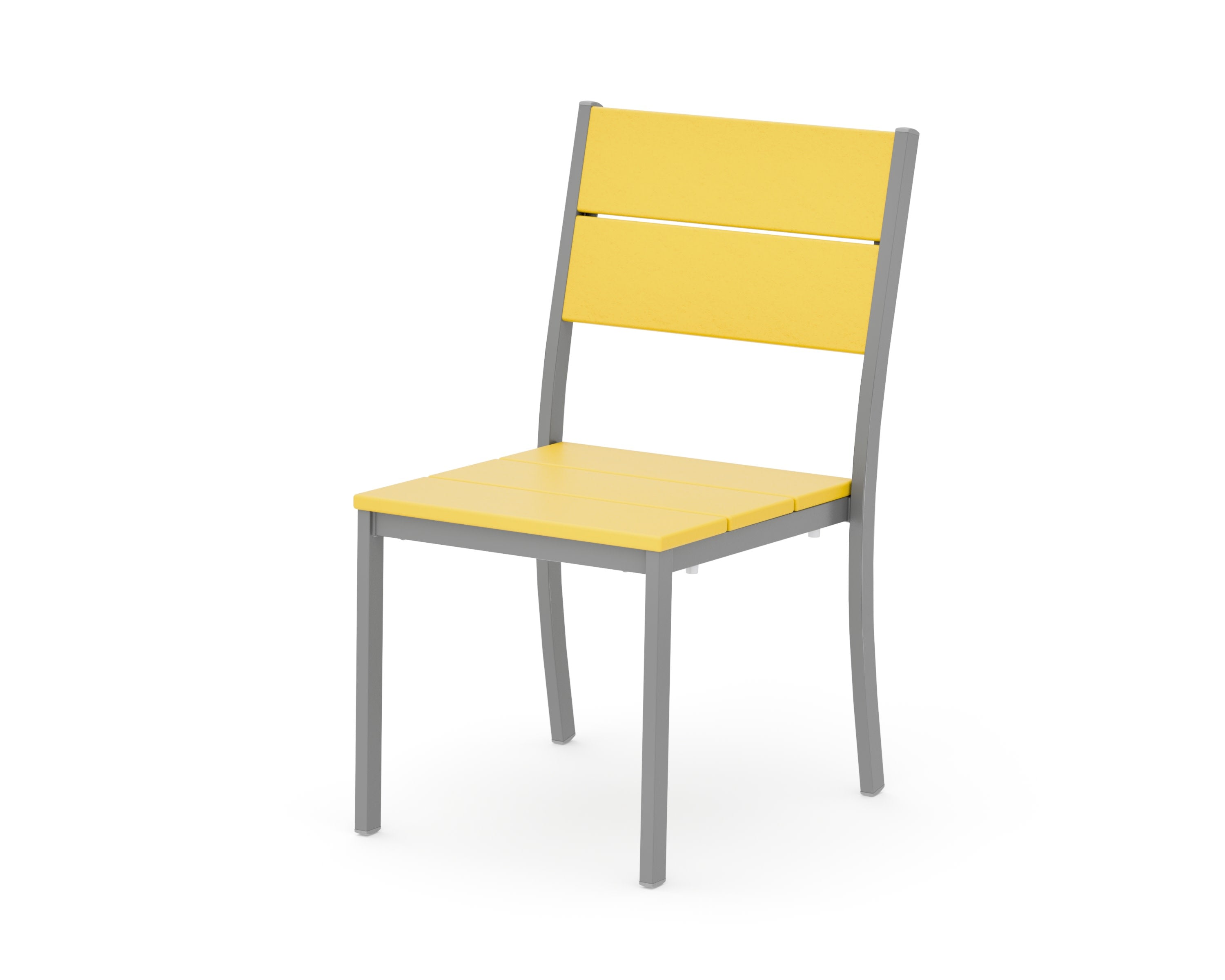 Main Street Stacking Dining Side Chair in Silver / Lemon