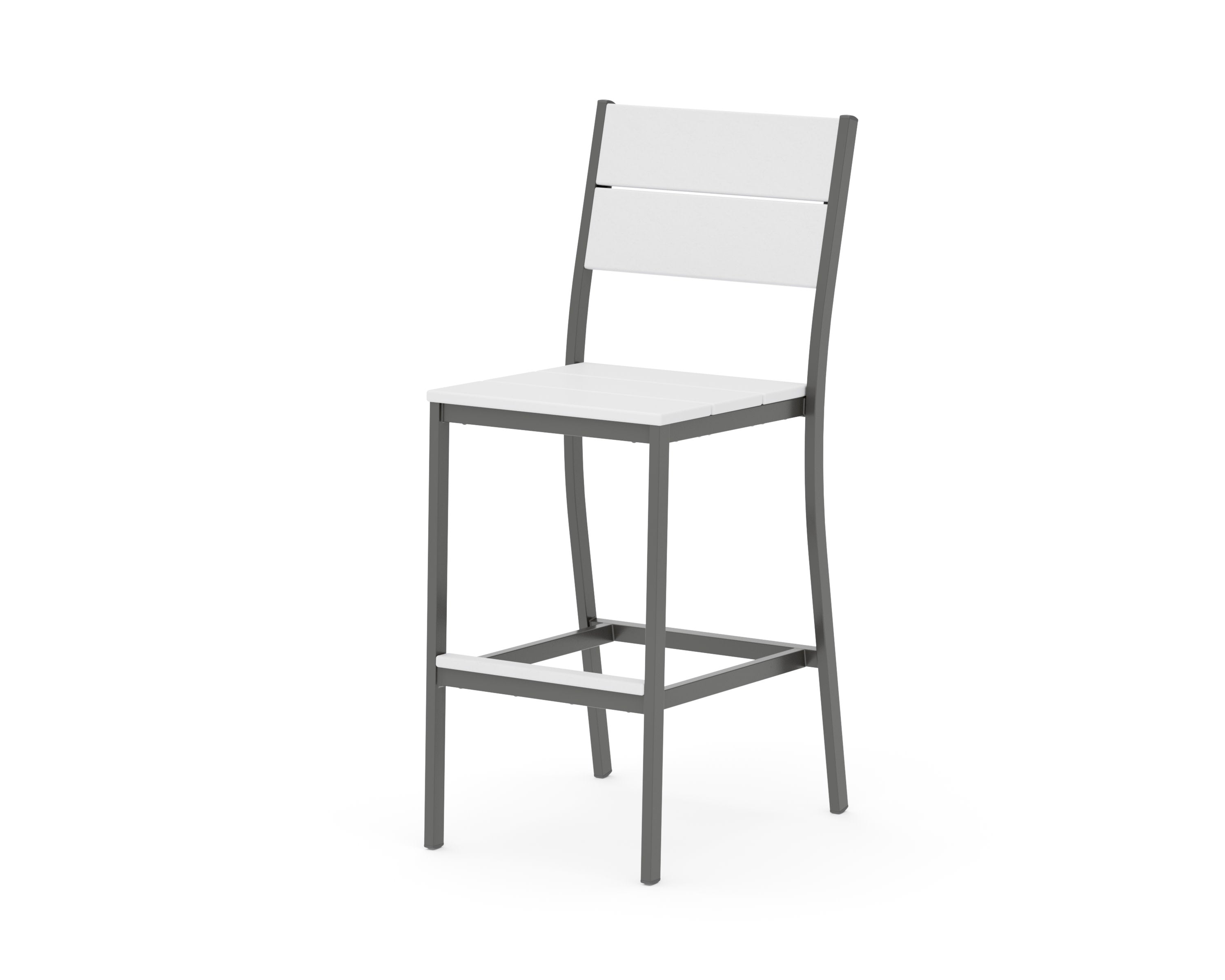 Main Street Bar Side Chair in Charcoal / White