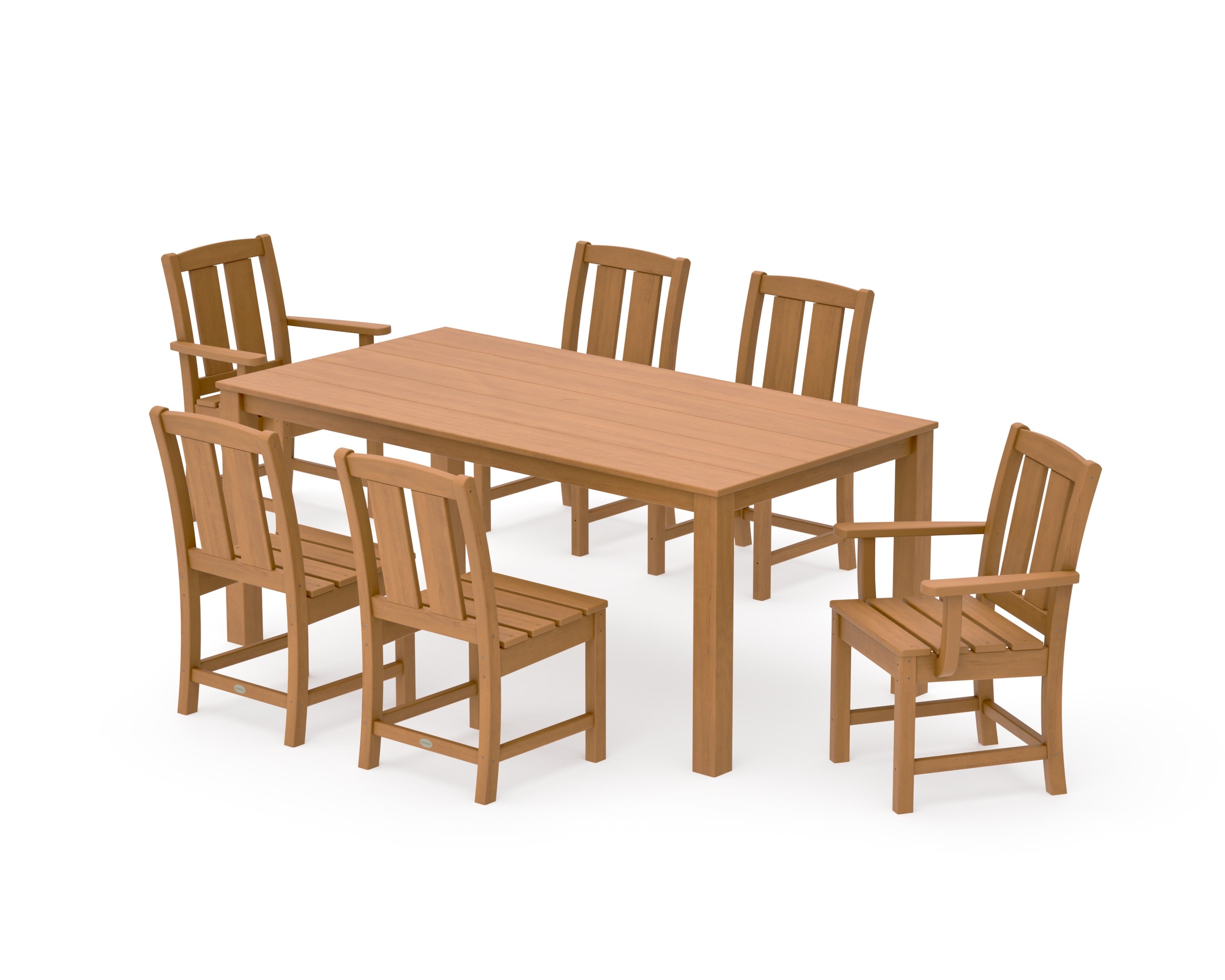 Mission 7-Piece Parsons Dining Set in Natural